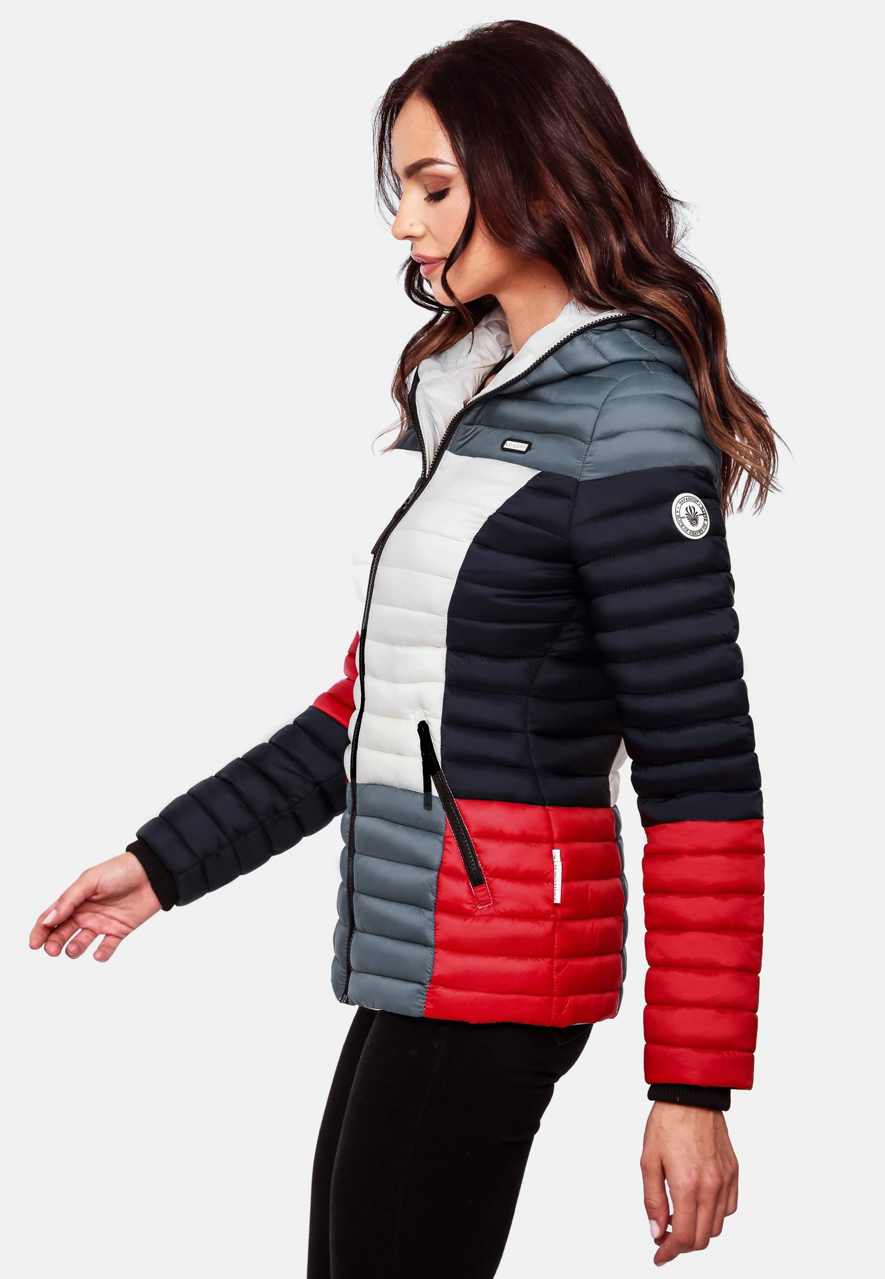 Navahoo Steppjacke »Multikulti«, mit Kapuze, stylische Colorblocking Übergangsjacke m. Kapuze