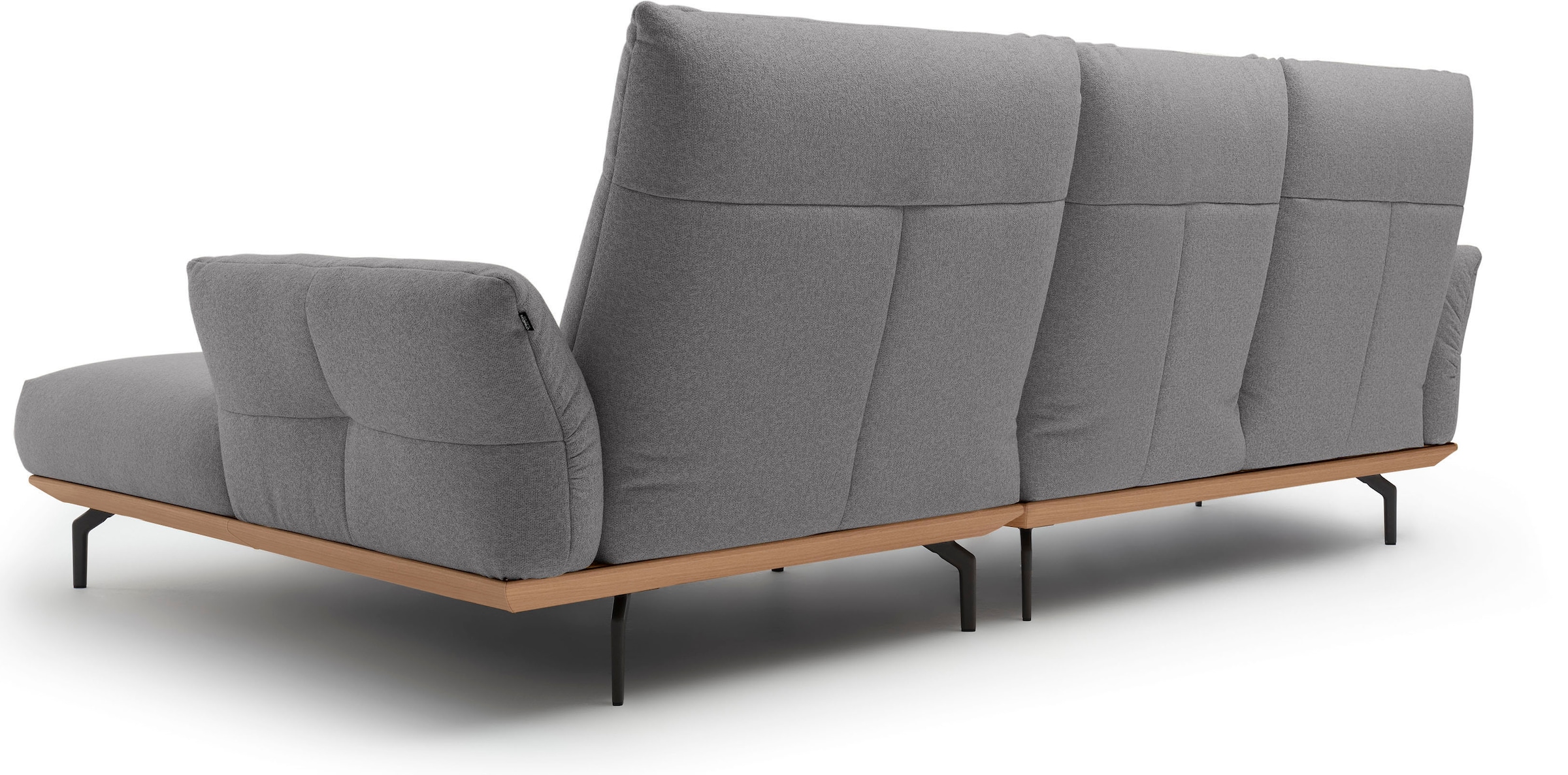 Creation BY ROLF BENZ Ecksofa »CR.460 Designsofa mit verstellbarer Rückenlehne, hochwertig & bequem« Sockel in Eiche, Alugussfüße in umbragrau, Breite 298 cm
