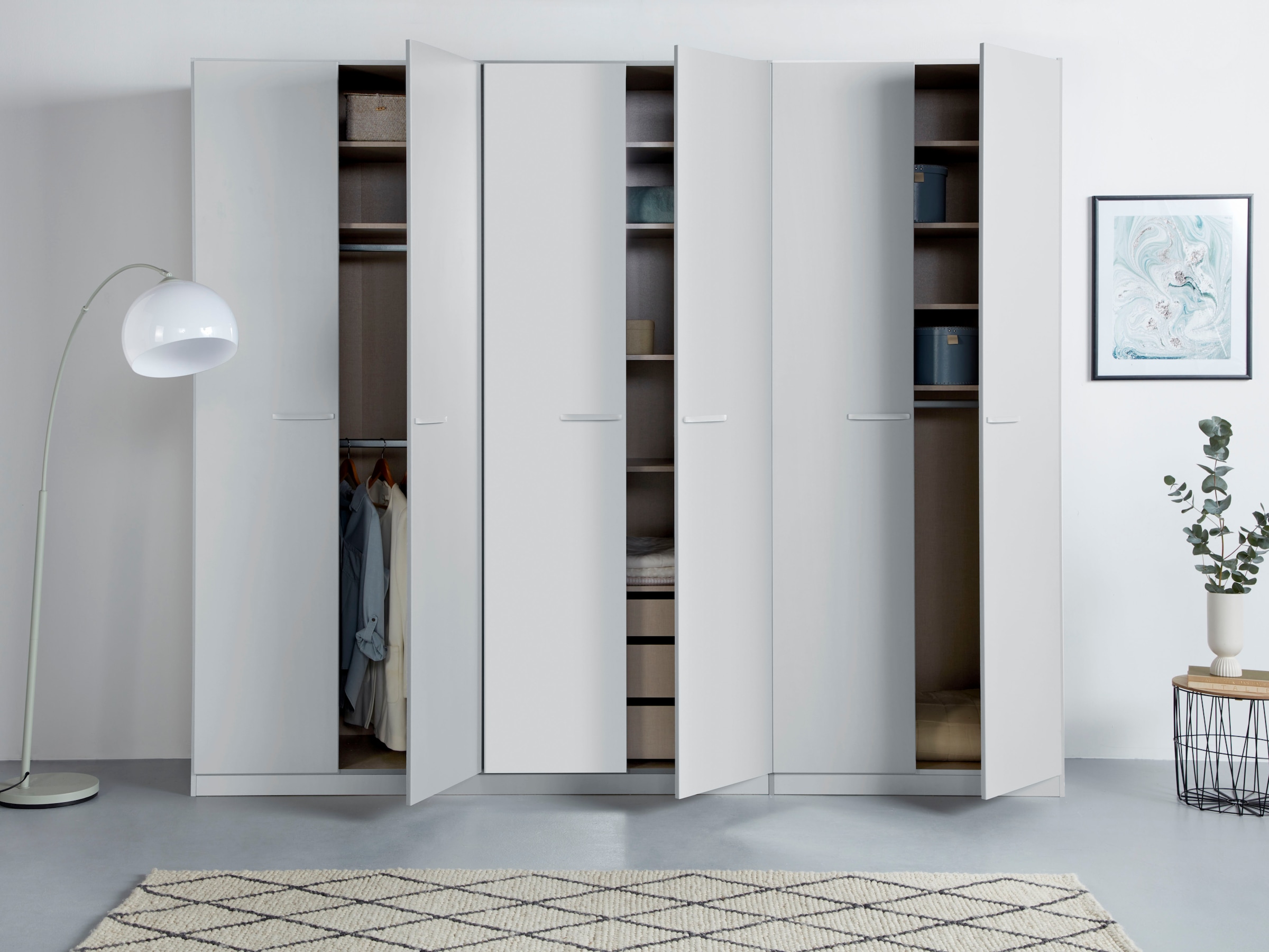 rauch Drehtürenschrank »Kleiderschrank Schrank Garderobe TOPSELLER OTELI inkl. Inneneinteilung«, mit 3 Innenschubladen extra Böden optional mit Spiegel MADE IN GERMANY
