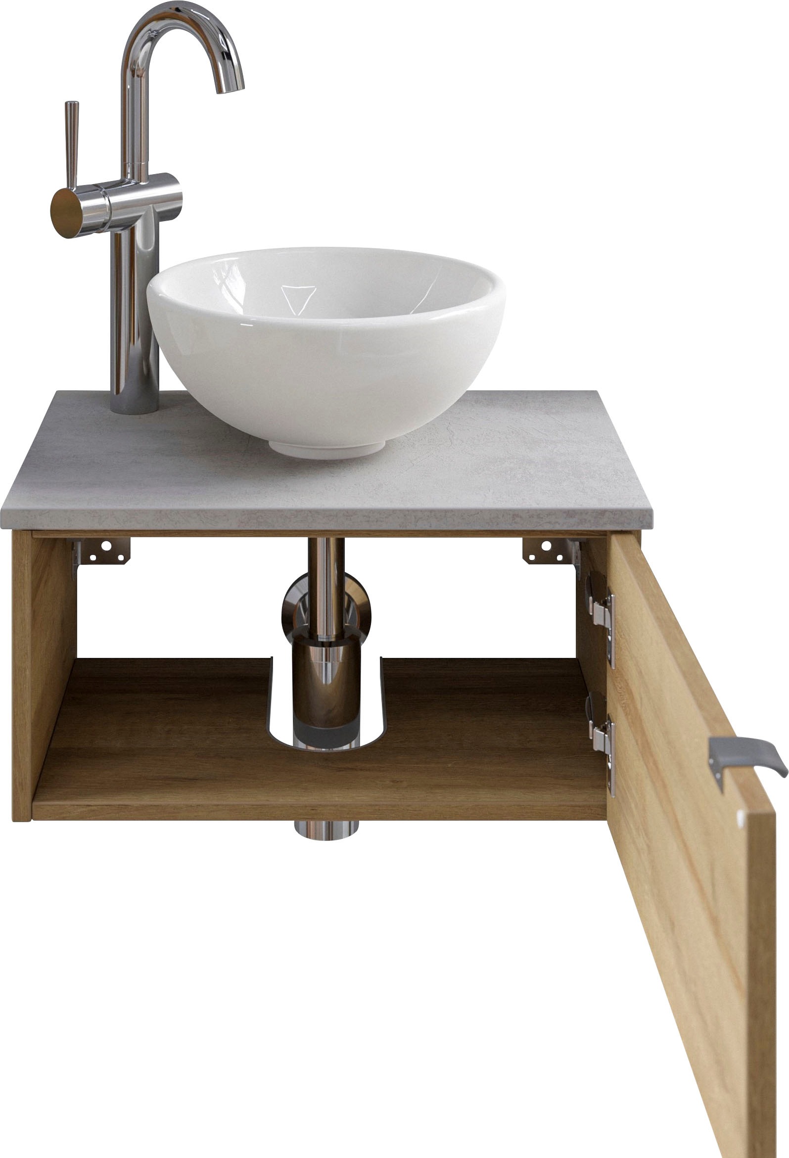 Saphir Badmöbel-Set »Serie 6915«, (4 St.), Gäste-Bad, 51 cm breit, mit LED-Spiegel und 1 Tür