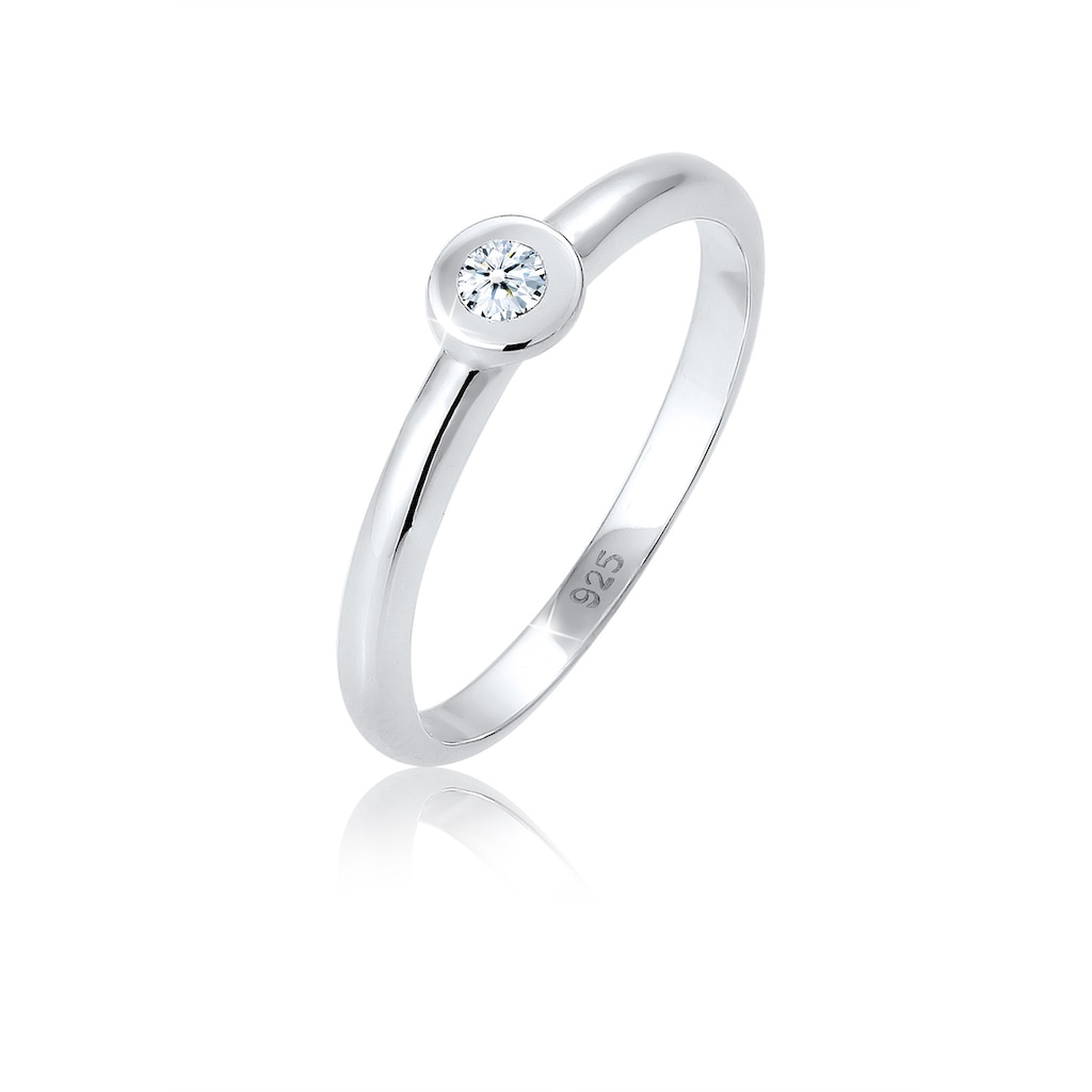 Elli DIAMONDS Diamantring »Solitär Verlobung Diamant (0.06 ct.) 925 Silber«