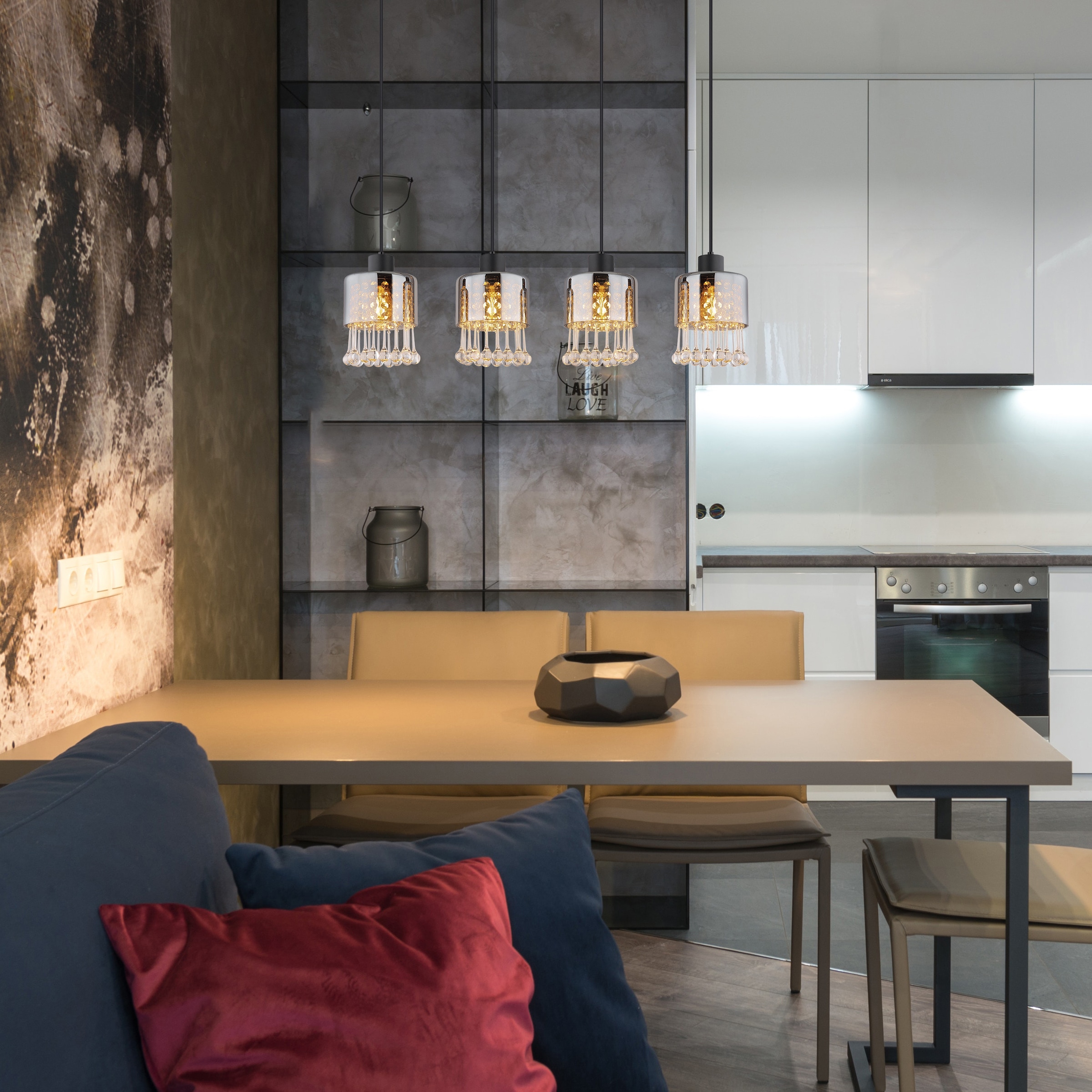 GLOBO LIGHTING Hängeleuchte »HENDRY« E27 1 Stk. Hängeleuchte für Esszimmer Kristall modern