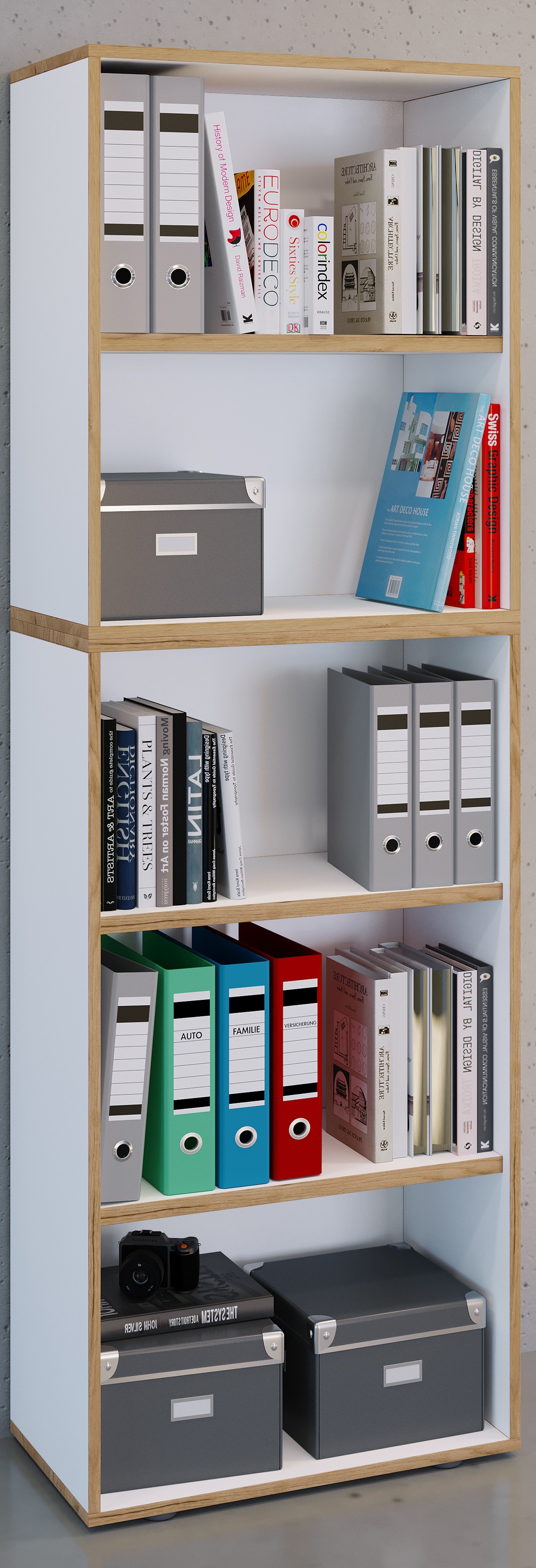 VCM Aktenregal »VCM Holzregal stehend | platzsparender Aktenschrank | Maße ca. B. 60 x H. 183 x T. 33 cm | Elegantes Regal | Büroregal ¿ Salia 5fach B. 60 cm«