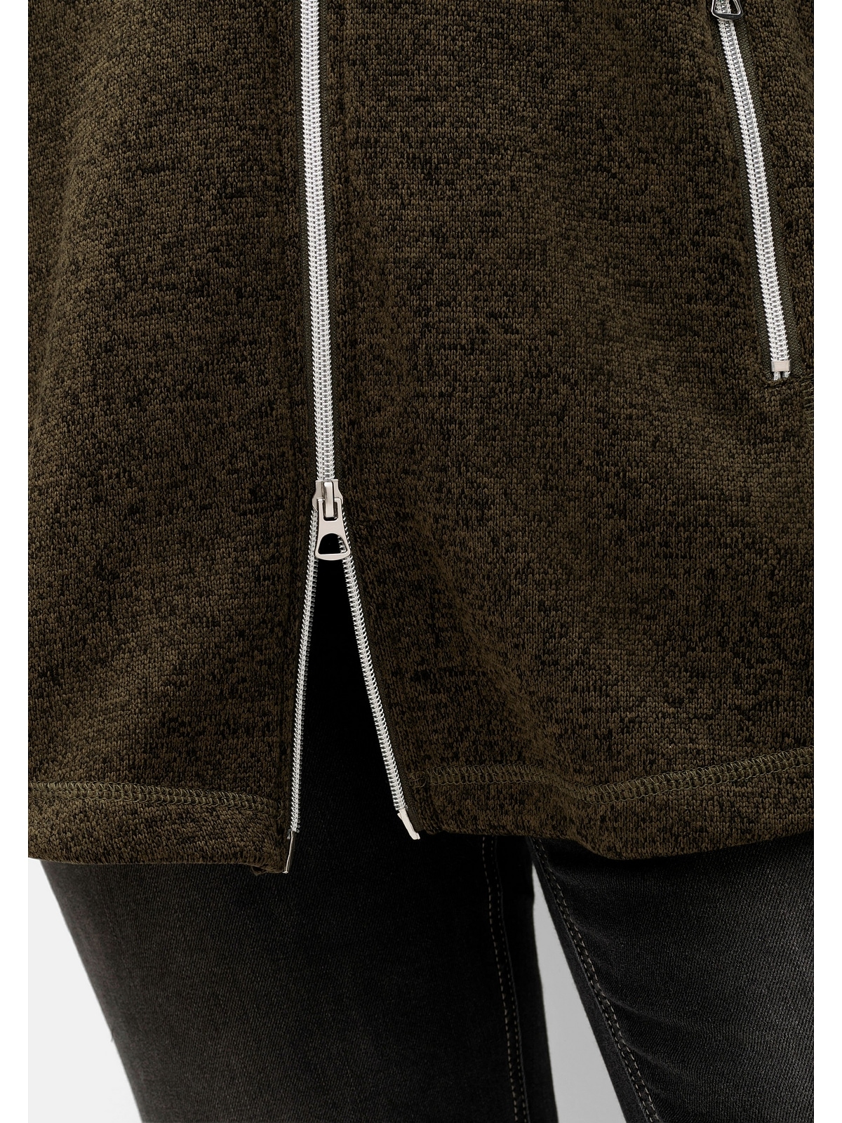 Sheego Longweste »Große Größen«, in Melange-Optik und leichter A-Linie  bestellen | BAUR