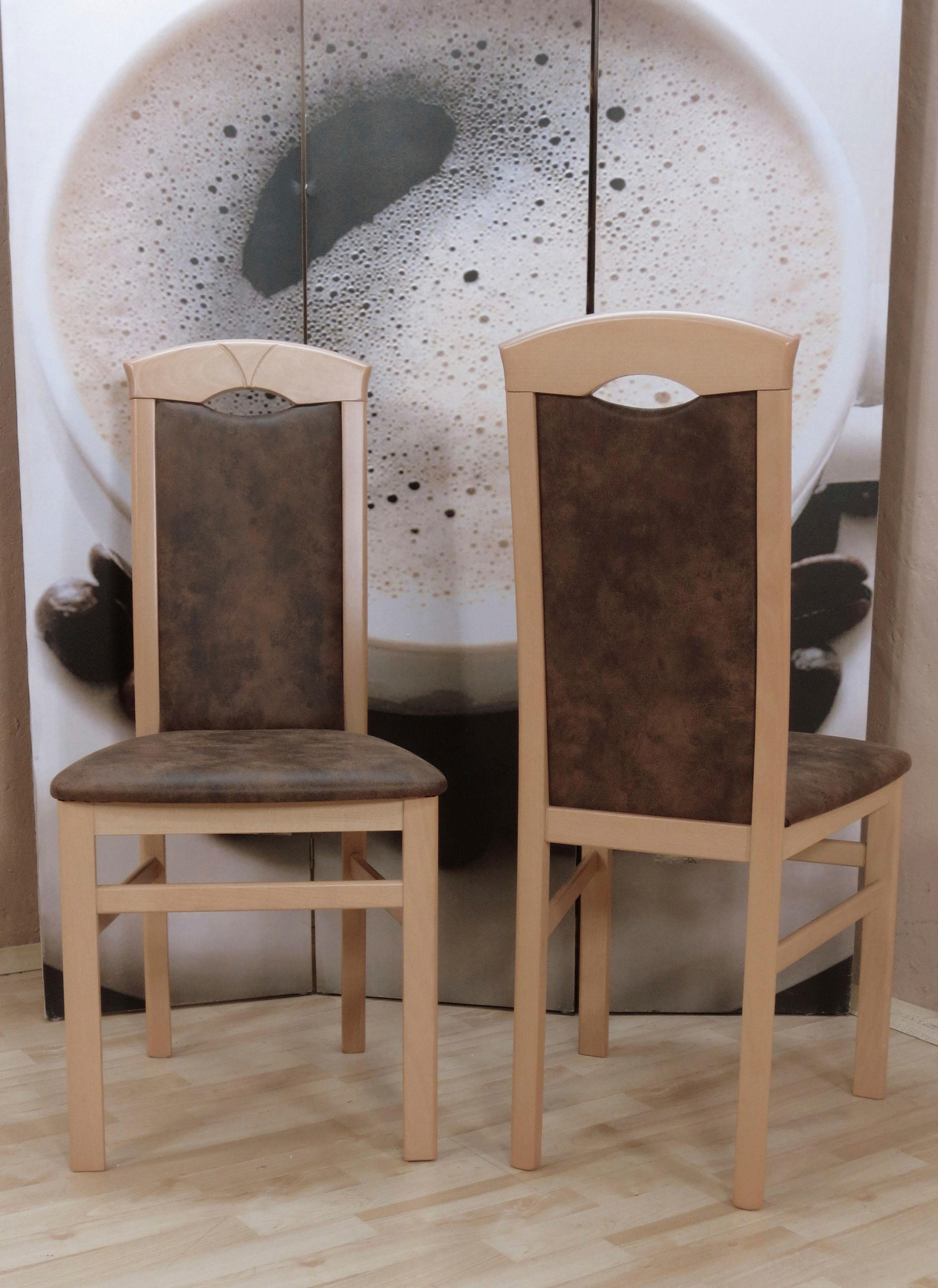 Home affaire 4-Fußstuhl (Set) 2 Stk. Microfaser günstig online kaufen