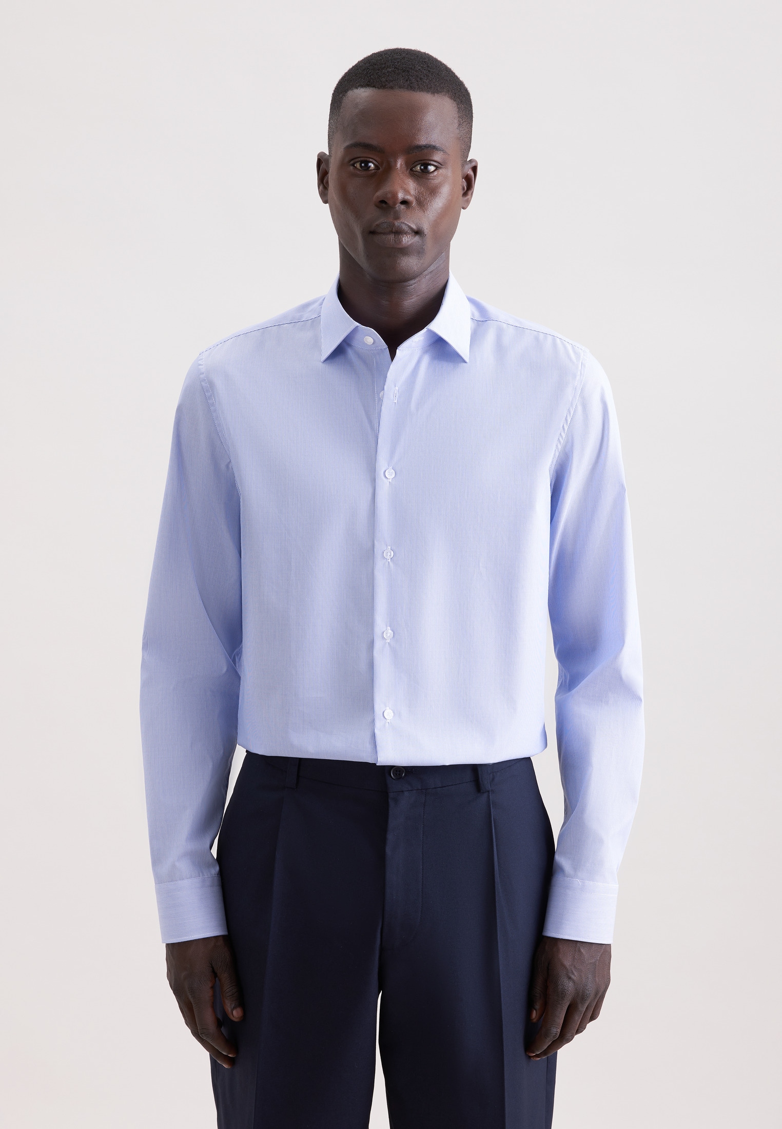 seidensticker Businesshemd "Schwarze Rose" Slim 1/1 Kentkragen Gestreift günstig online kaufen