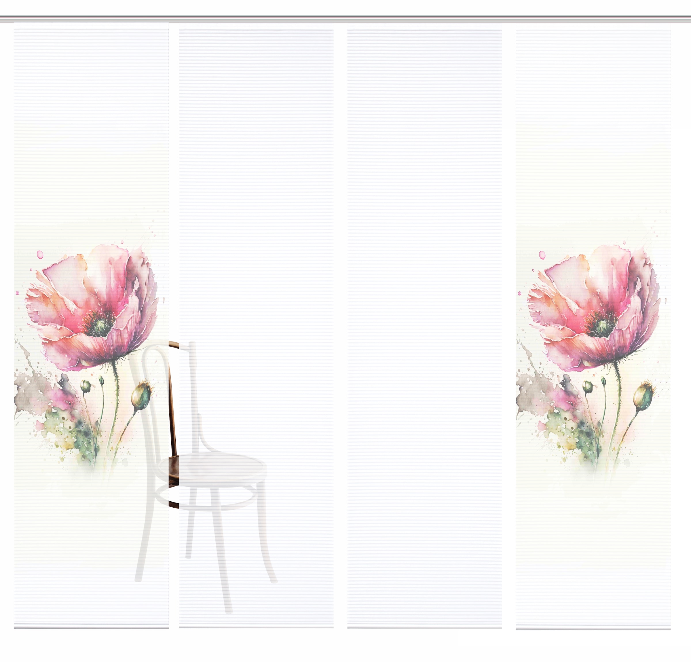 HOME in green Schiebegardine »MELIORA« Paneelwagen 4 Stk. tlg. Bambusoptik, SET, recycelt, Digitaldruck