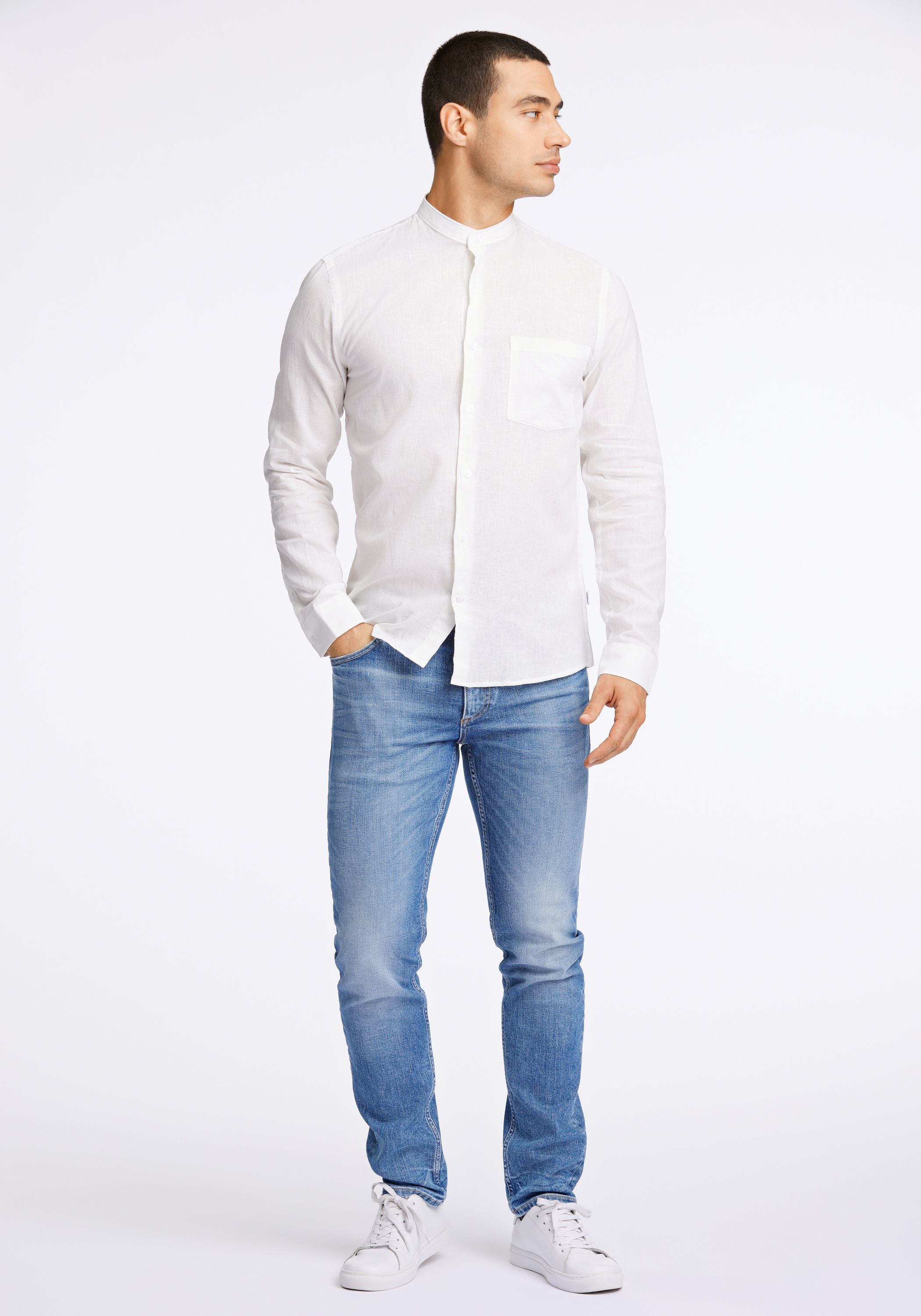 LINDBERGH Leinenhemd »Leinenhemd (Langarm) Slim Fit«