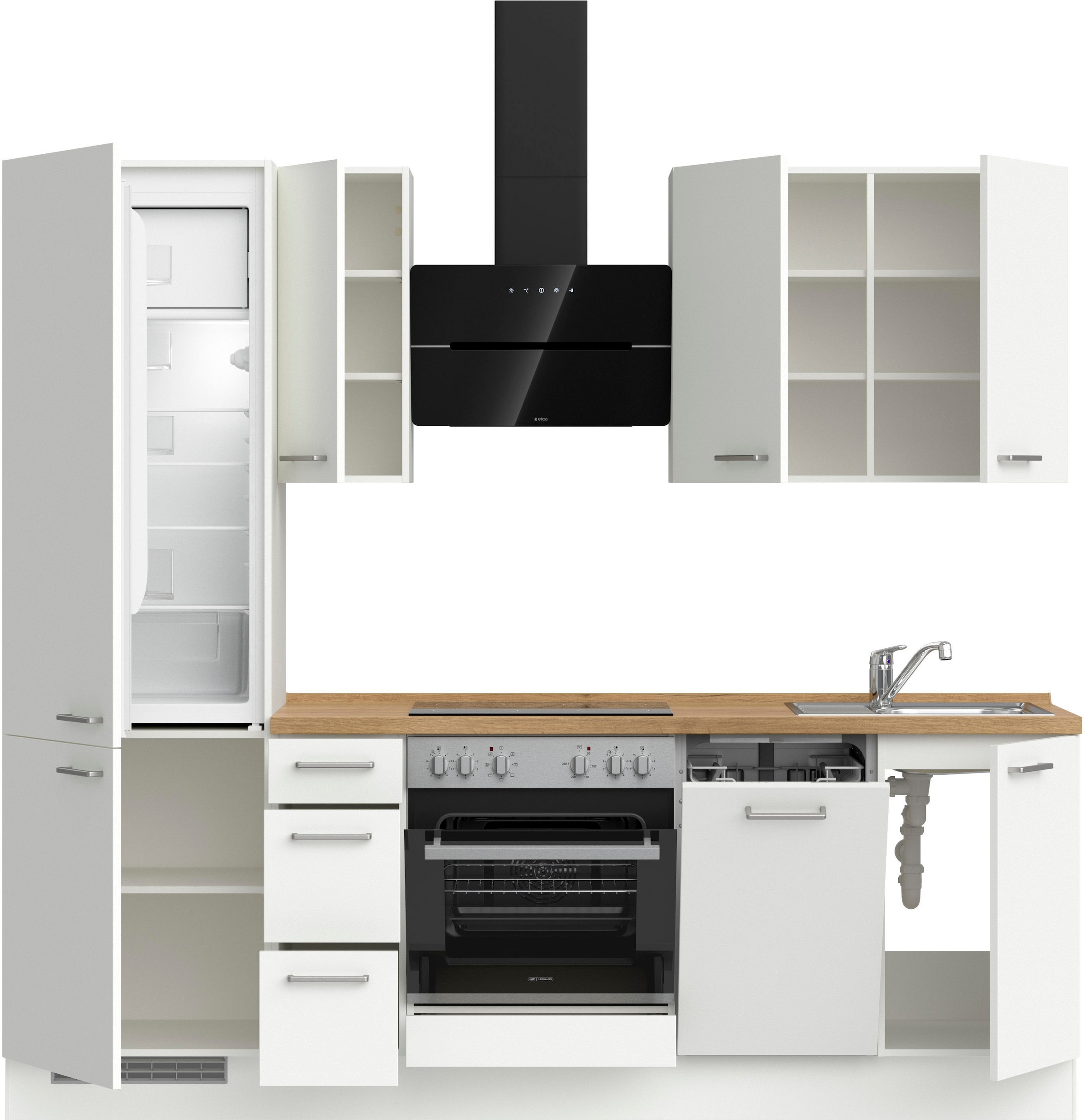 nobilia® Küchenzeile »"Touch II"«, vormontiert, Ausrichtung wählbar, Breite 240 cm, wahlw. mit E-Geräten