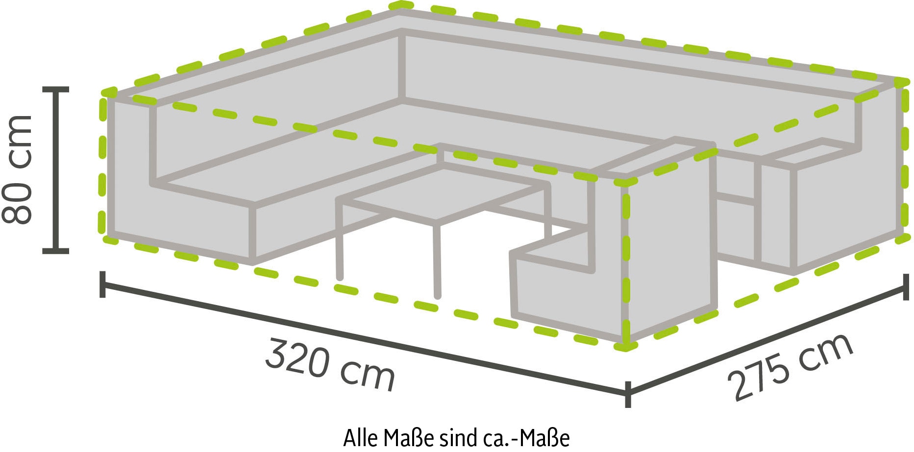 Best Gartenmöbel-Schutzhülle, für Lounge-Sets extra groß/extra large 320x275x80 cm