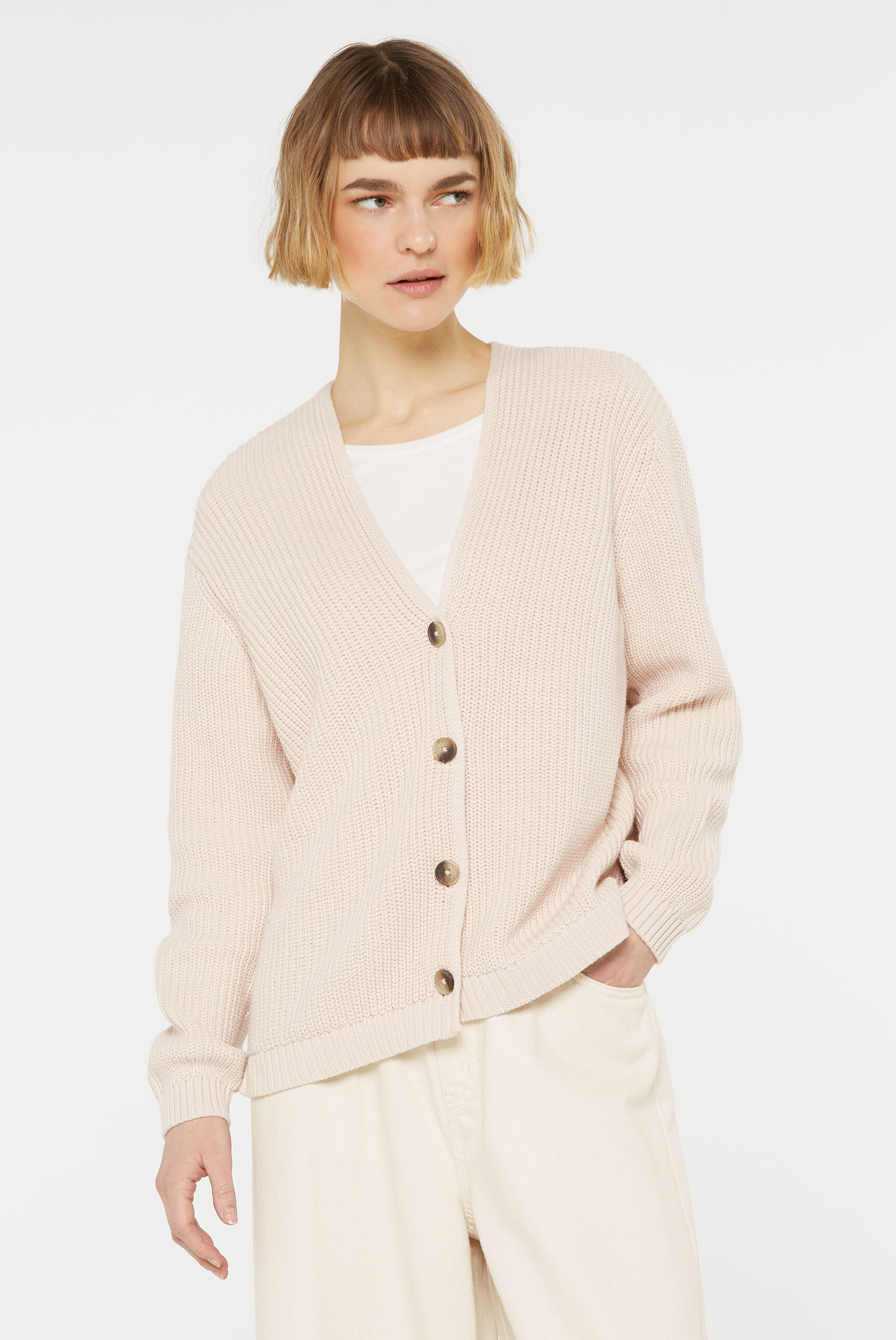 SENSES.THE LABEL Strickjacke aus Baumwolle günstig online kaufen