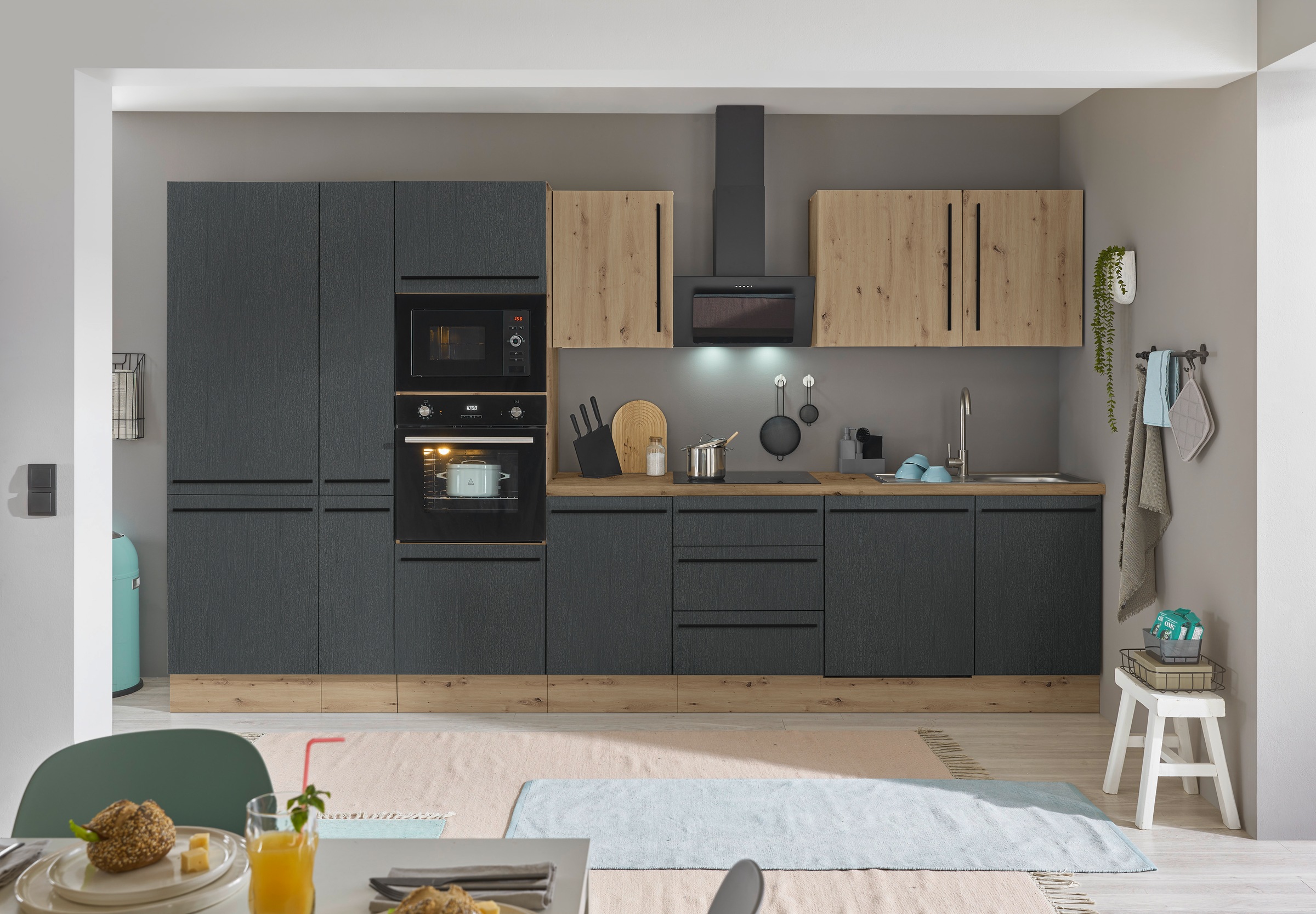 KOCHSTATION Küchenzeile "Florida" Breite 370 cm, wahlweise mit E-Geräten,So günstig online kaufen