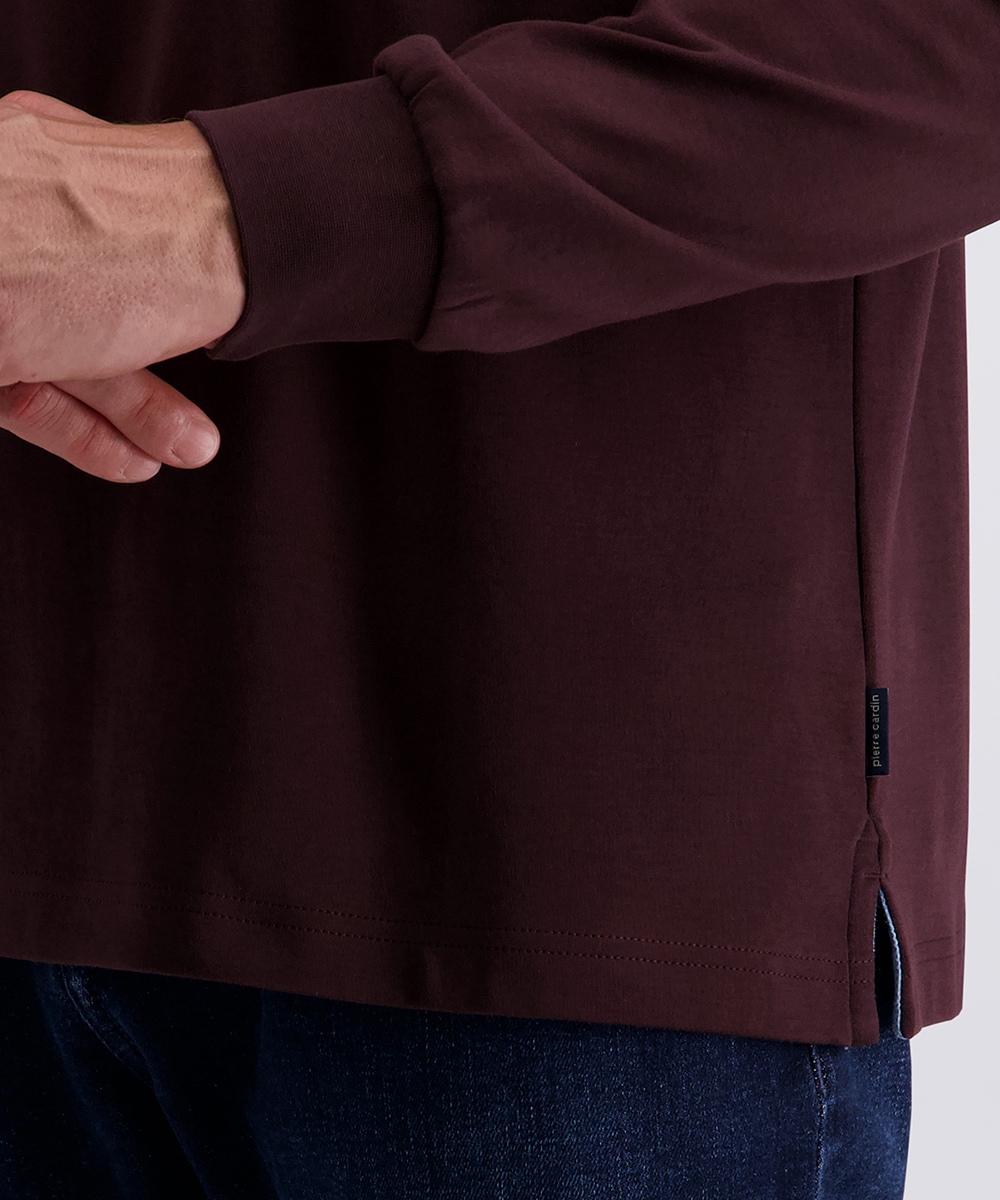 Pierre Cardin Langarm-Poloshirt, Brusttasche mit Marken- Applikation