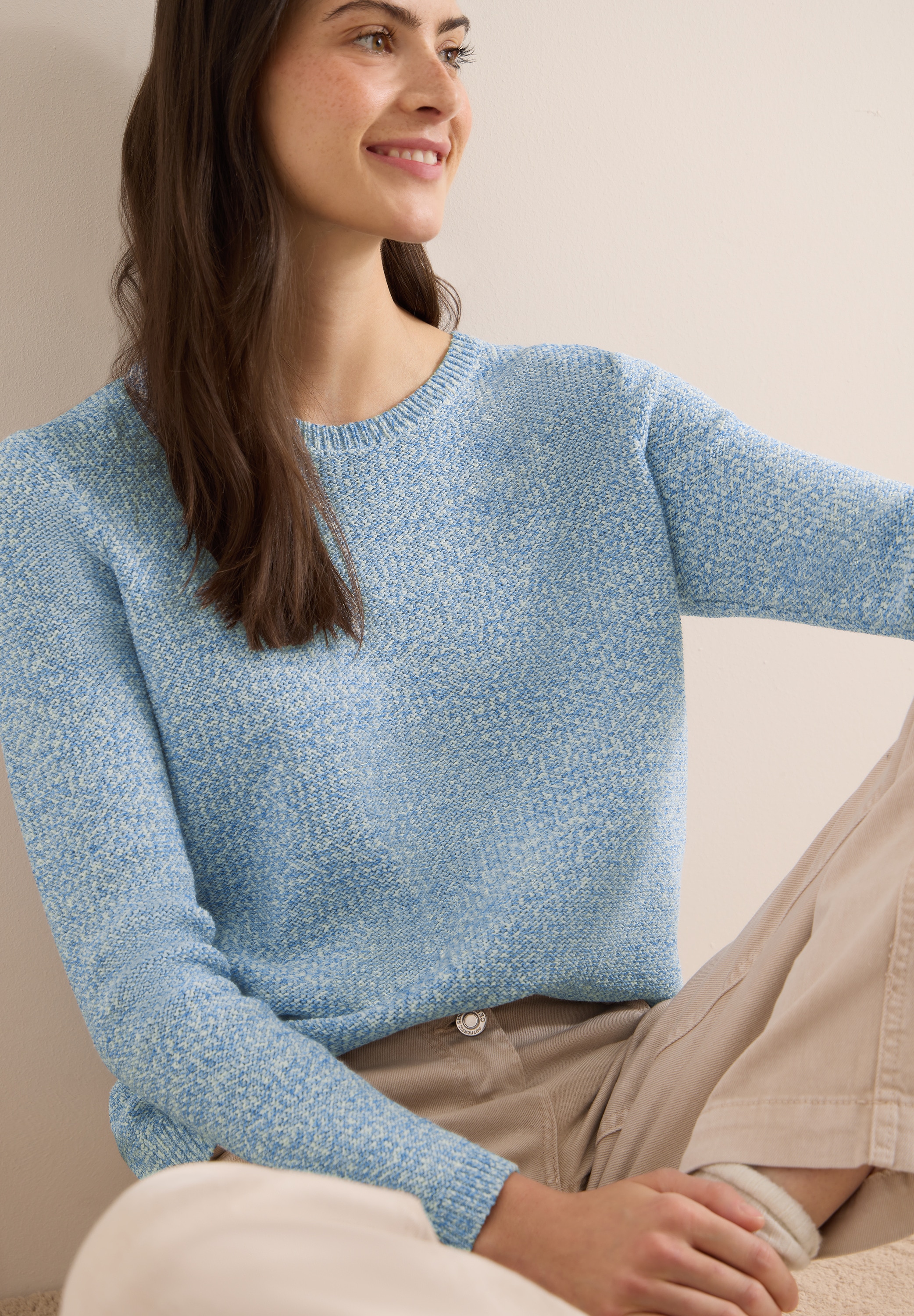 Cecil Strickpullover meliert, mit Rundhals