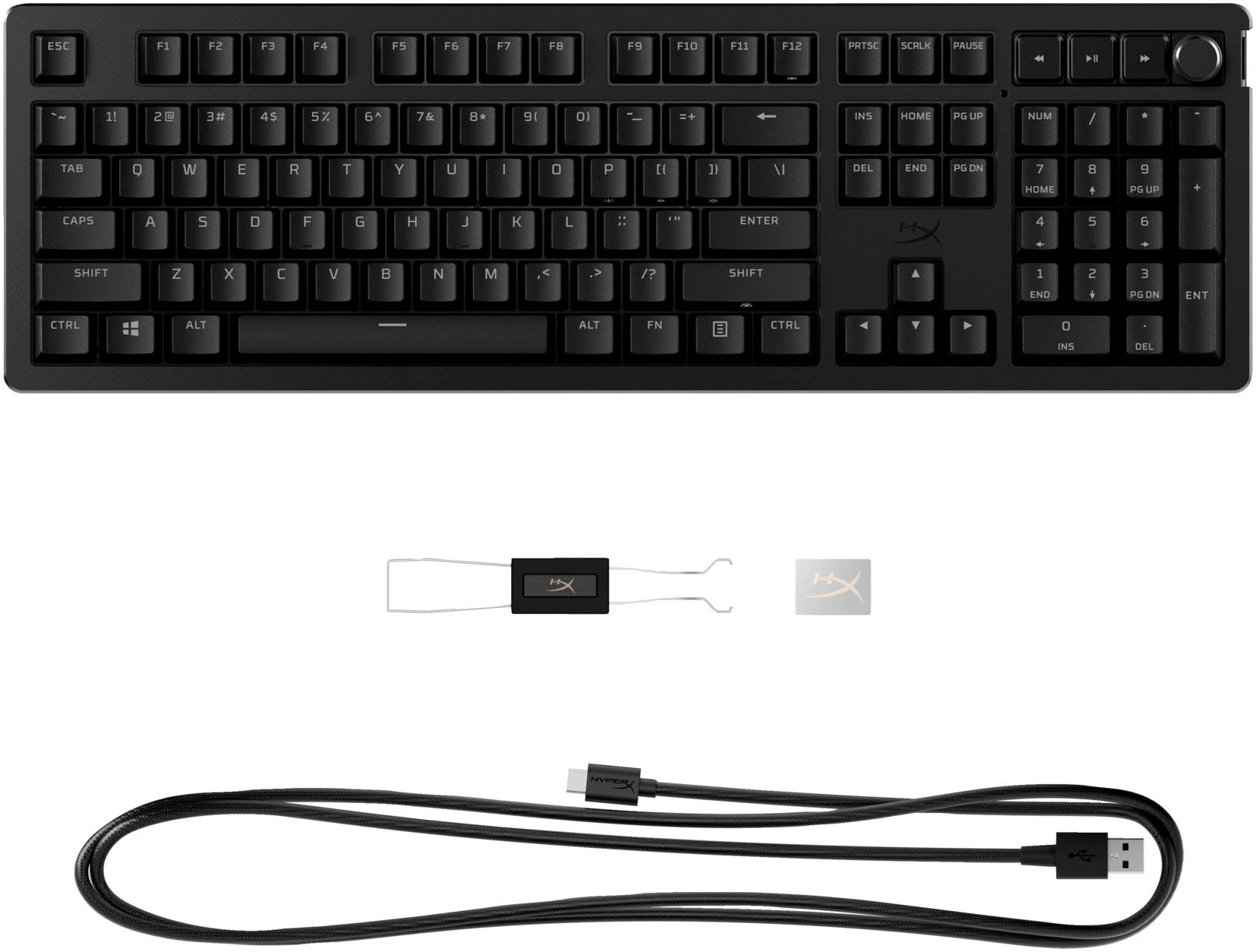 HyperX Gaming-Tastatur »Alloy Rise«, (Ziffernblock-Fn-Tasten-Profil-Speicher-Gaming-Modus-verstellbare Füße)
