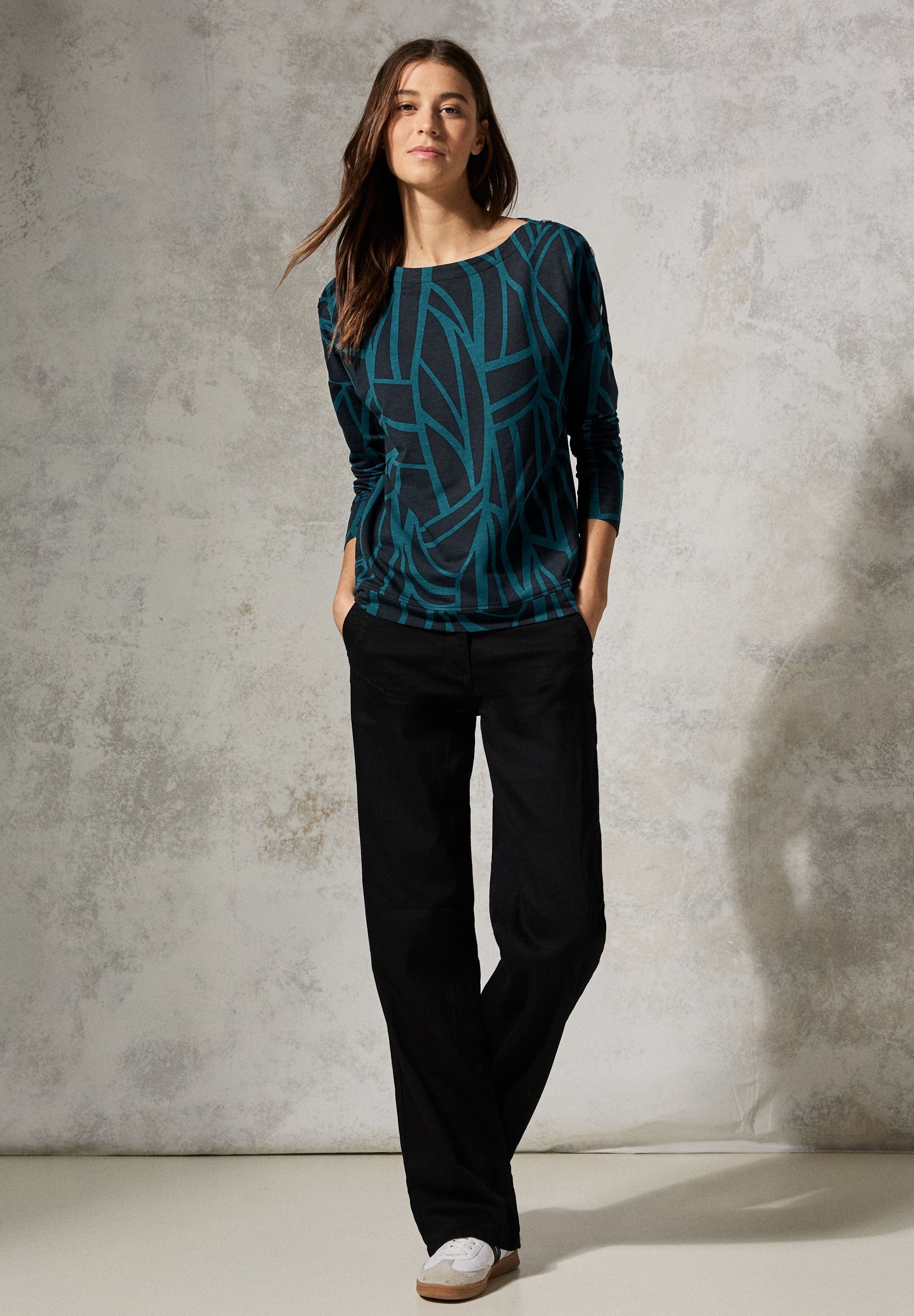 Cecil Langarmshirt, mit grafischem Muster