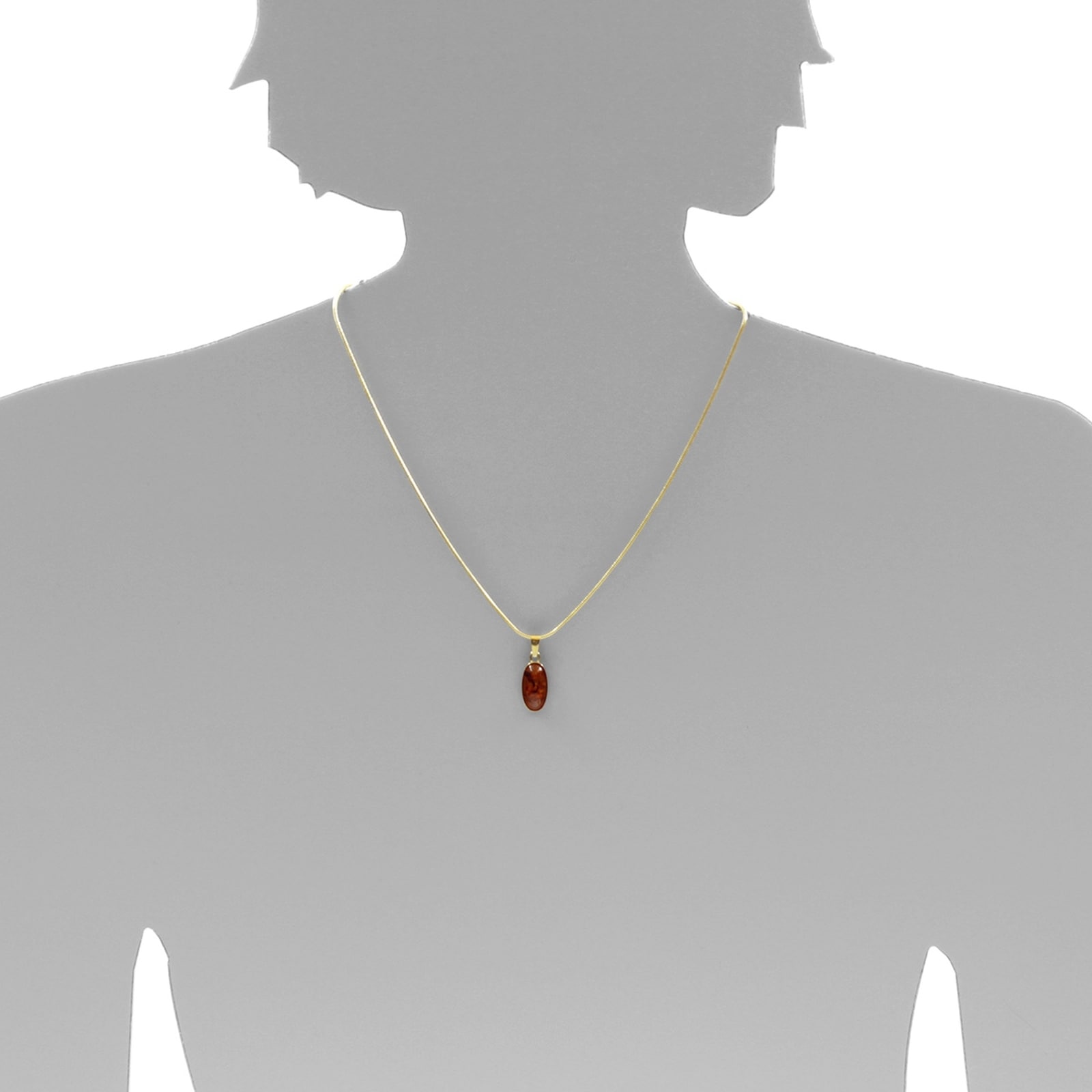 OSTSEE-SCHMUCK Kettenanhänger »- Classic 16x12 mm - Gold 333/000 - Bernstein«