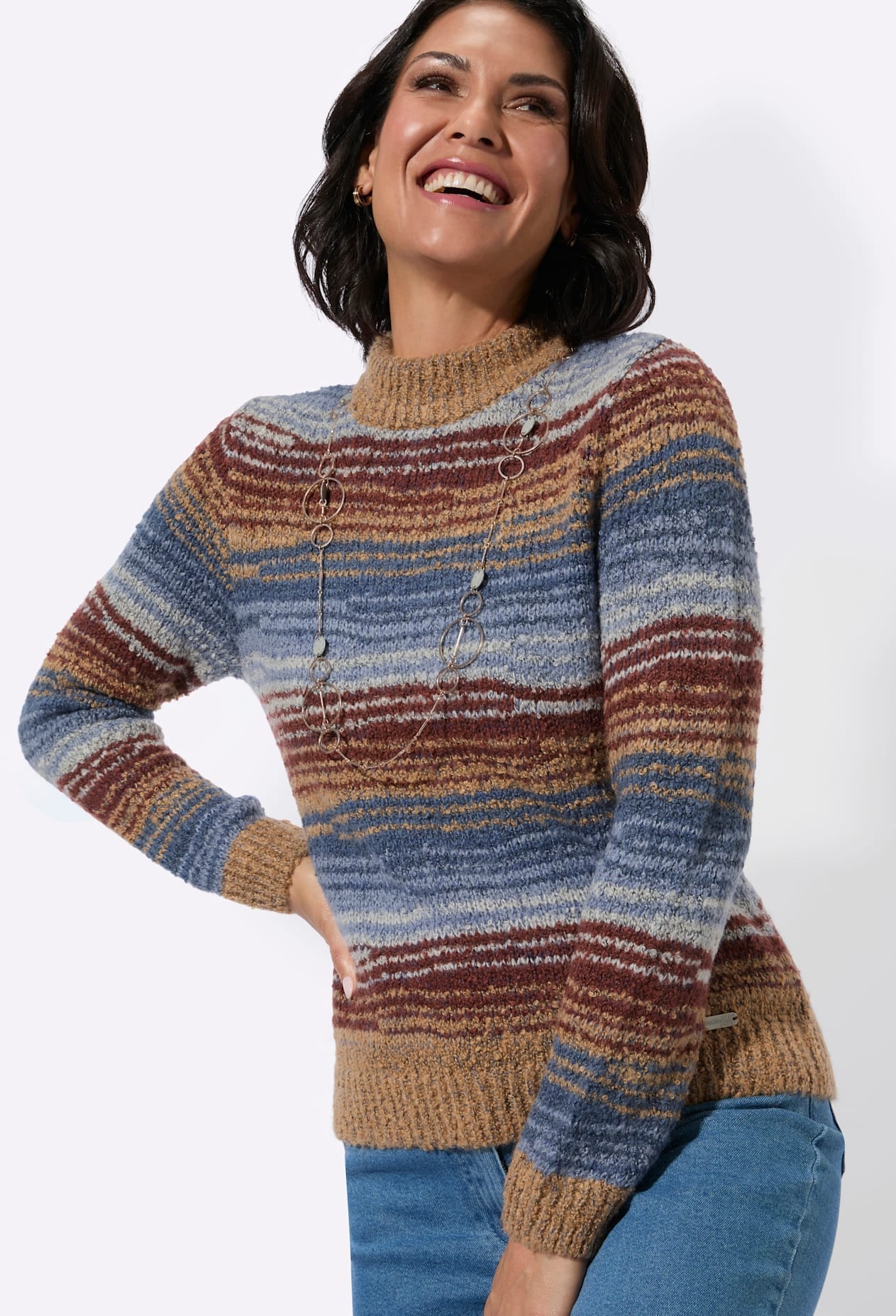 Casual Looks Stehkragenpullover »Bouclé-Pullover«