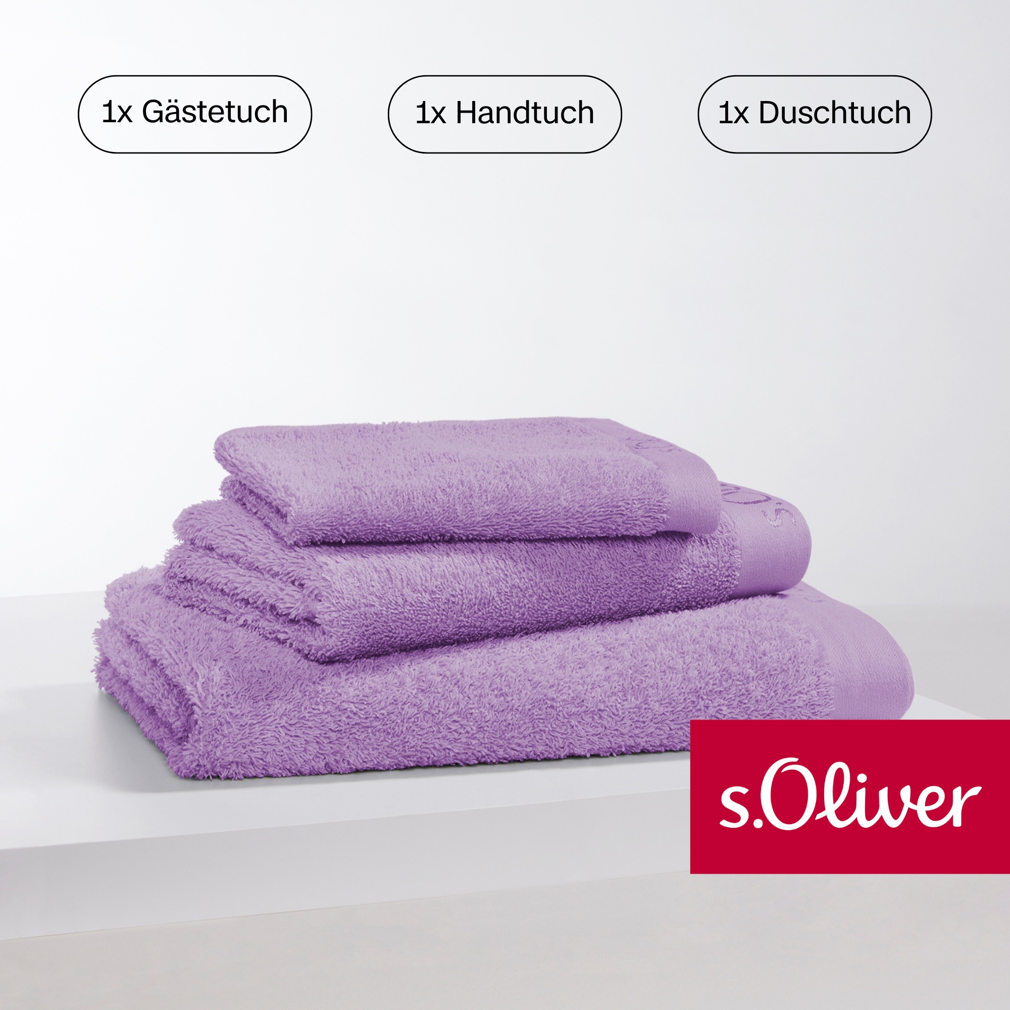 s.Oliver Handtuch Set "s. Oliver, besonders weich und saugfähig", (Set, 3 St., 1 Gästetuch 30x50 cm-1 Handtuch 50x100 cm