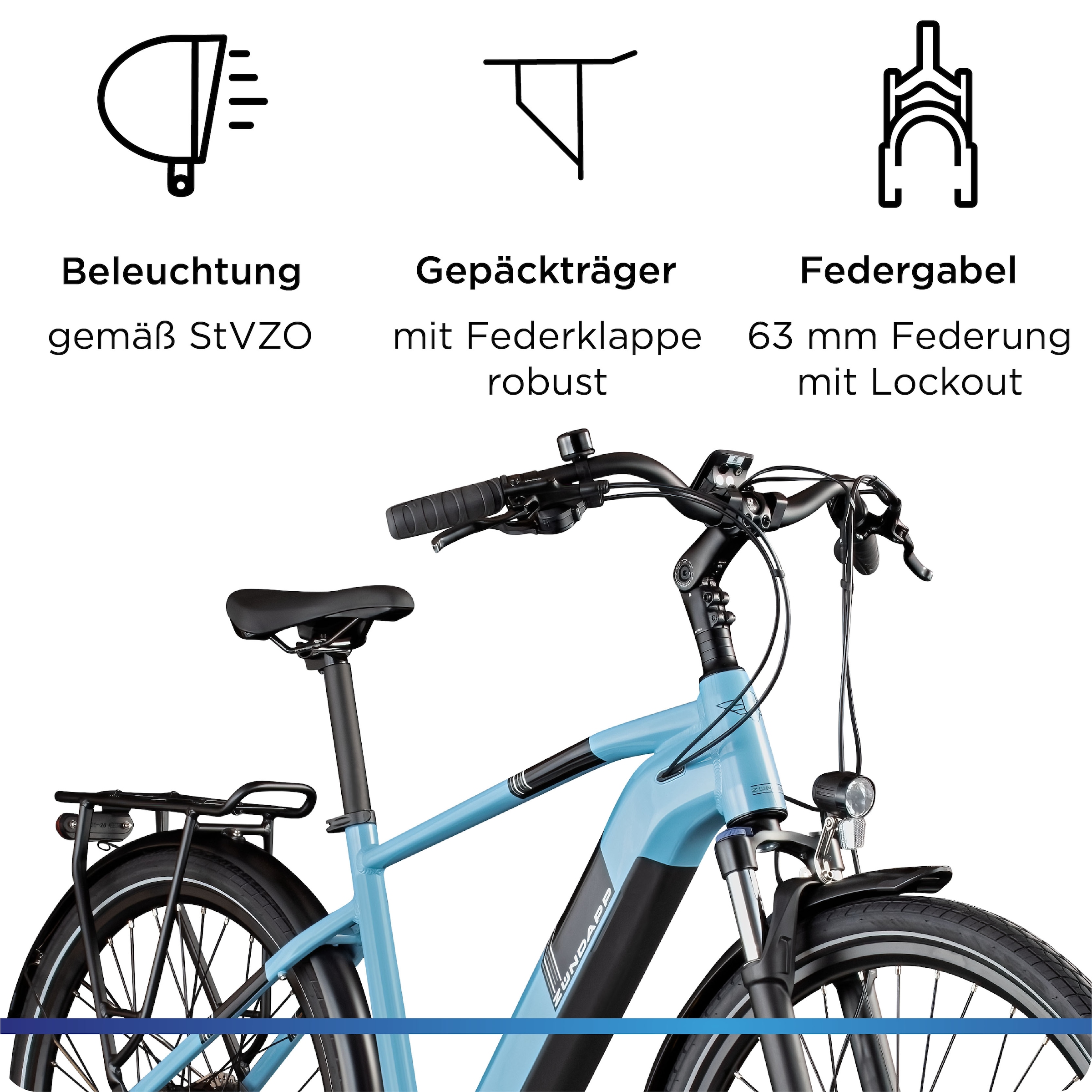 Zündapp »Z810« 8 Gang Shimano Altus RD-M310 Schaltwerk Kettenschaltung Heckmotor 250 W Pedelec, Elektrofahrrad für Damen und Herren