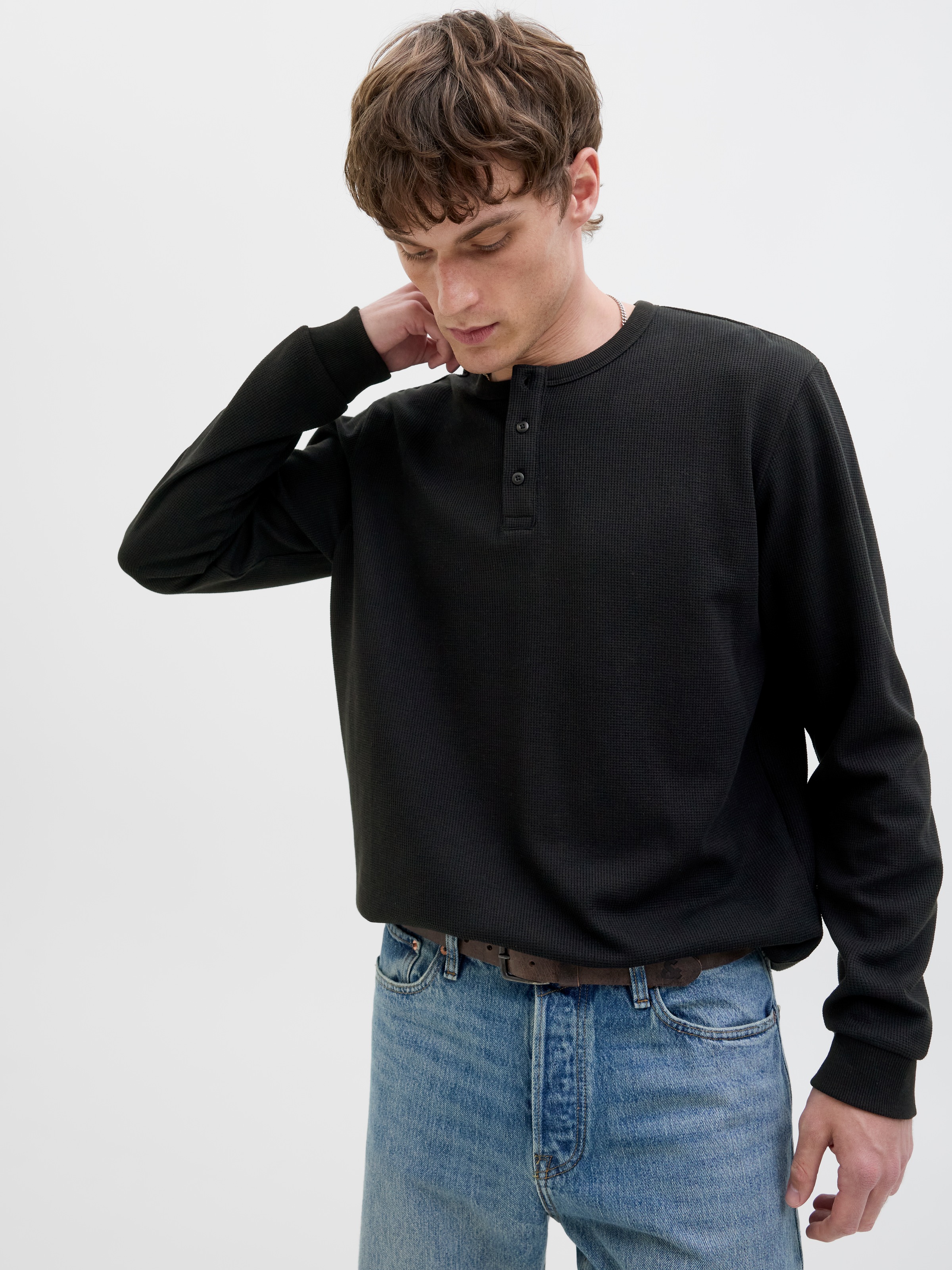 Jack & Jones Langarmshirt "JJEDOVER HENLEY LS TEE NOOS" günstig online kaufen