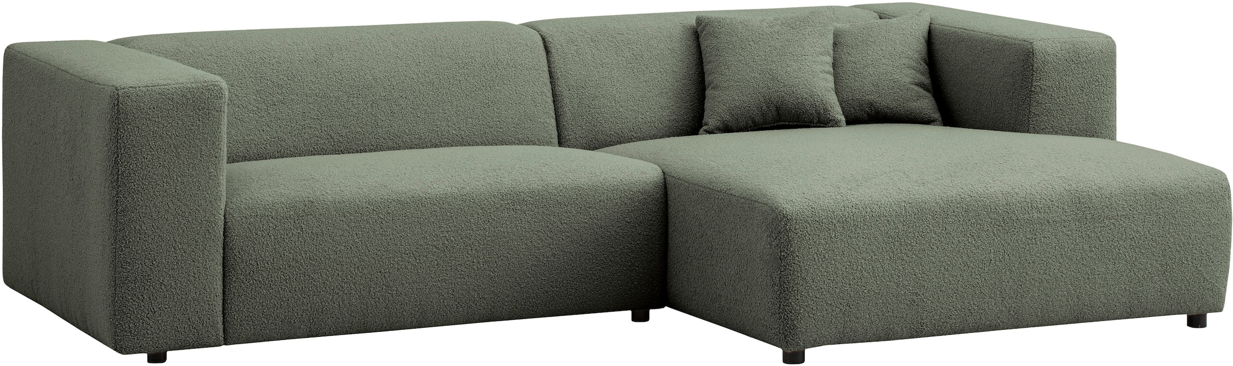 andas Ecksofa »BAKELS, L-Form in Cord oder Boucle-Stoff, moderne Couch«, wahlweise Recamiere rechts/links, bequemer Sitzkomfort
