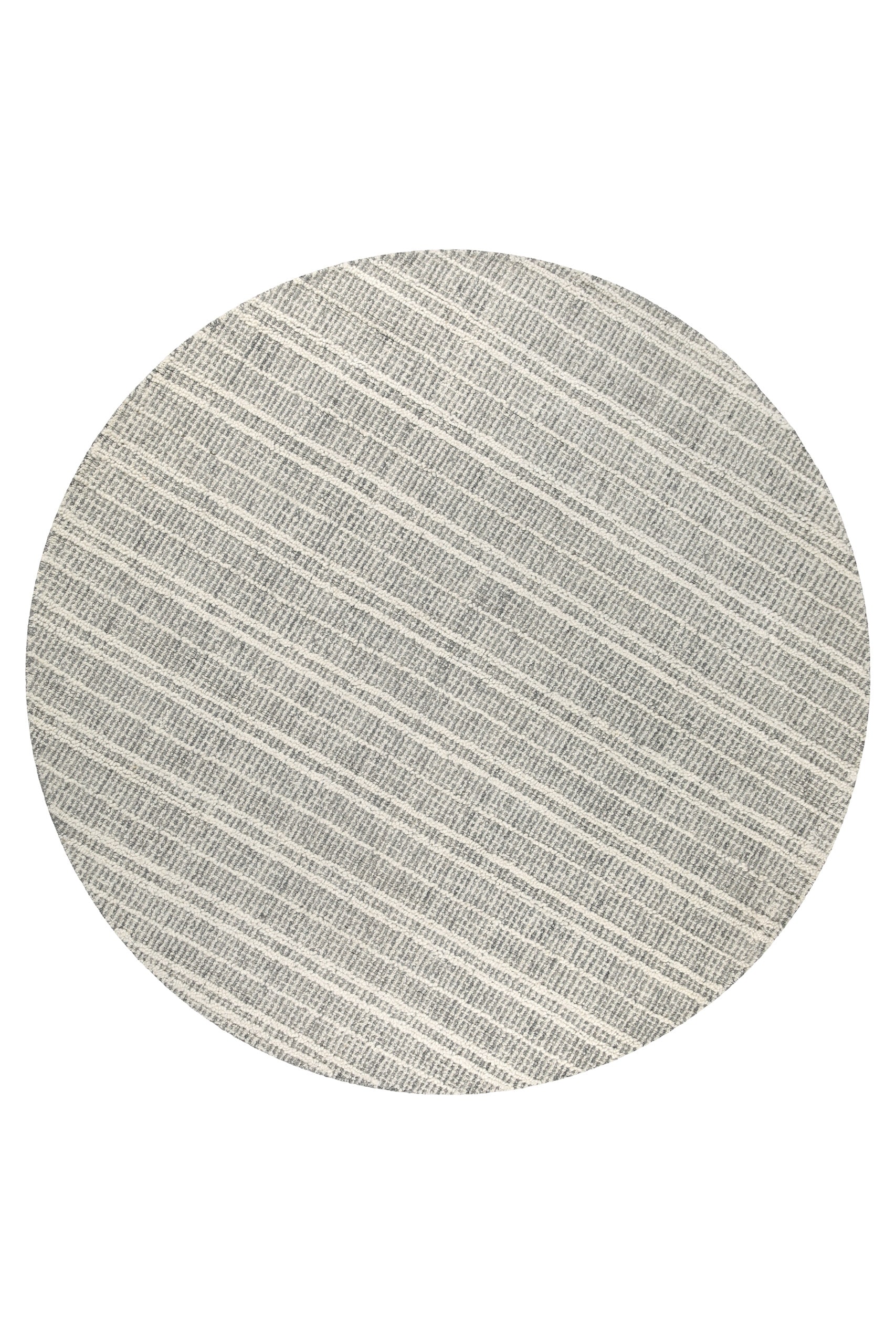 Wecon home Wollteppich »Hamptons FORTYFIVE«, rund, 15 mm Höhe, Schurwolle, Kurzflor, Wohn- & Schlafzimmer, elegant, Streifen Design