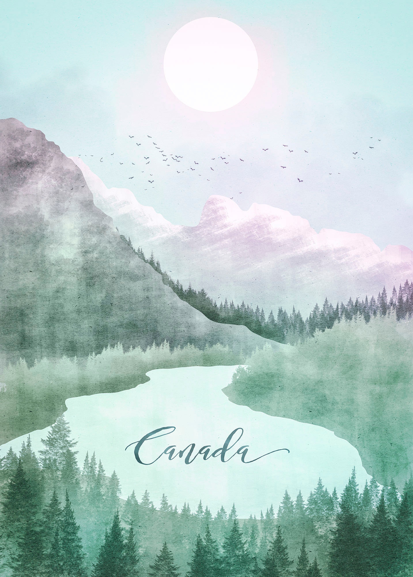 Komar Bild "Vintage Travel Canada" Natur 1 Stk. tlg. Wandbild zur Dekoratio günstig online kaufen