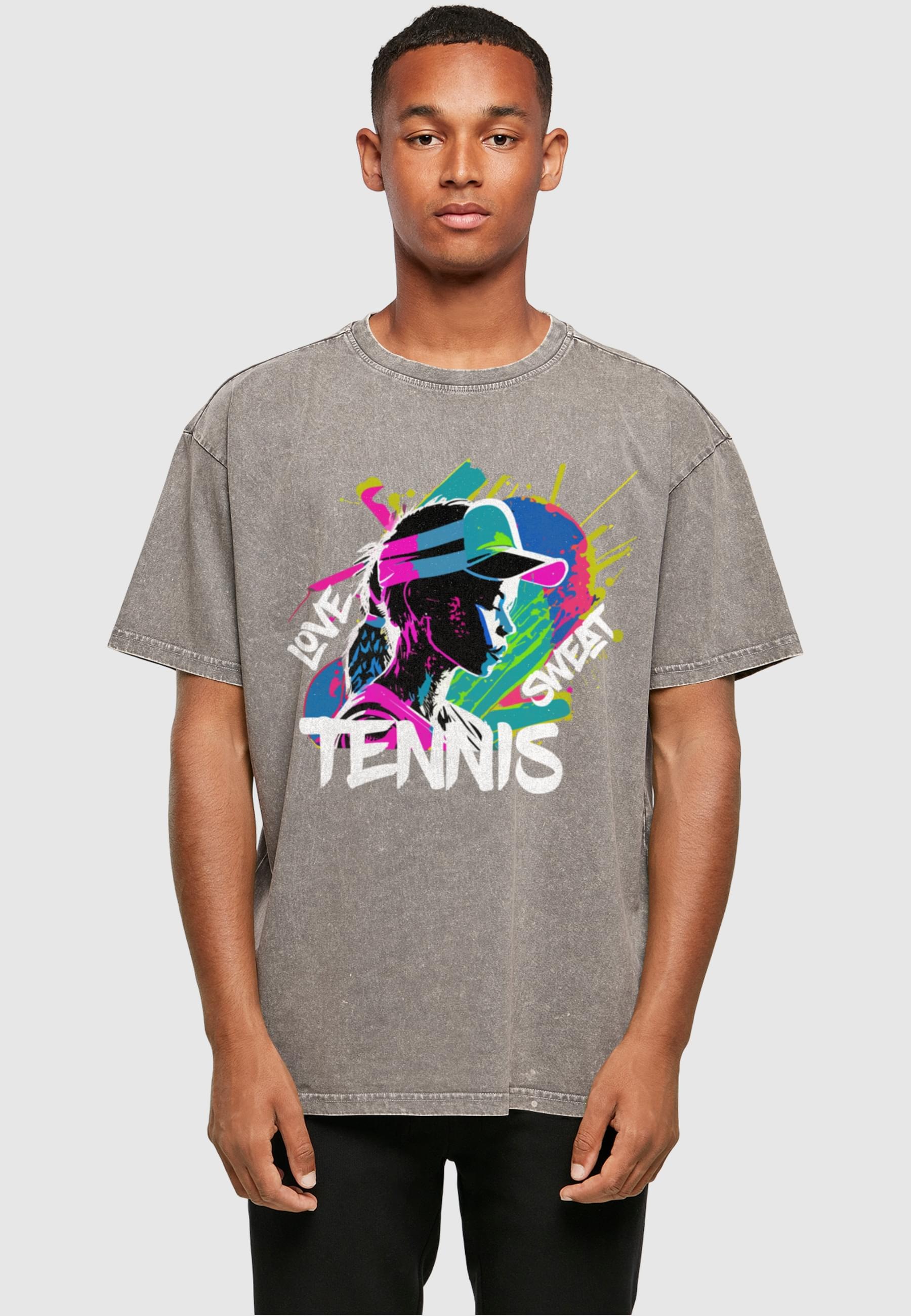 Merchcode T-Shirt »Merchcode Herren Tennis Love, Sweat - Acid Washed Oversize Tee«, (1 tlg.)