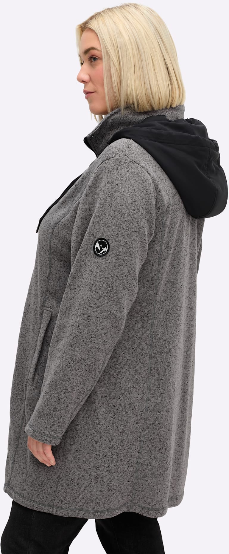 Sheego Strickfleecejacke, mit Kapuze