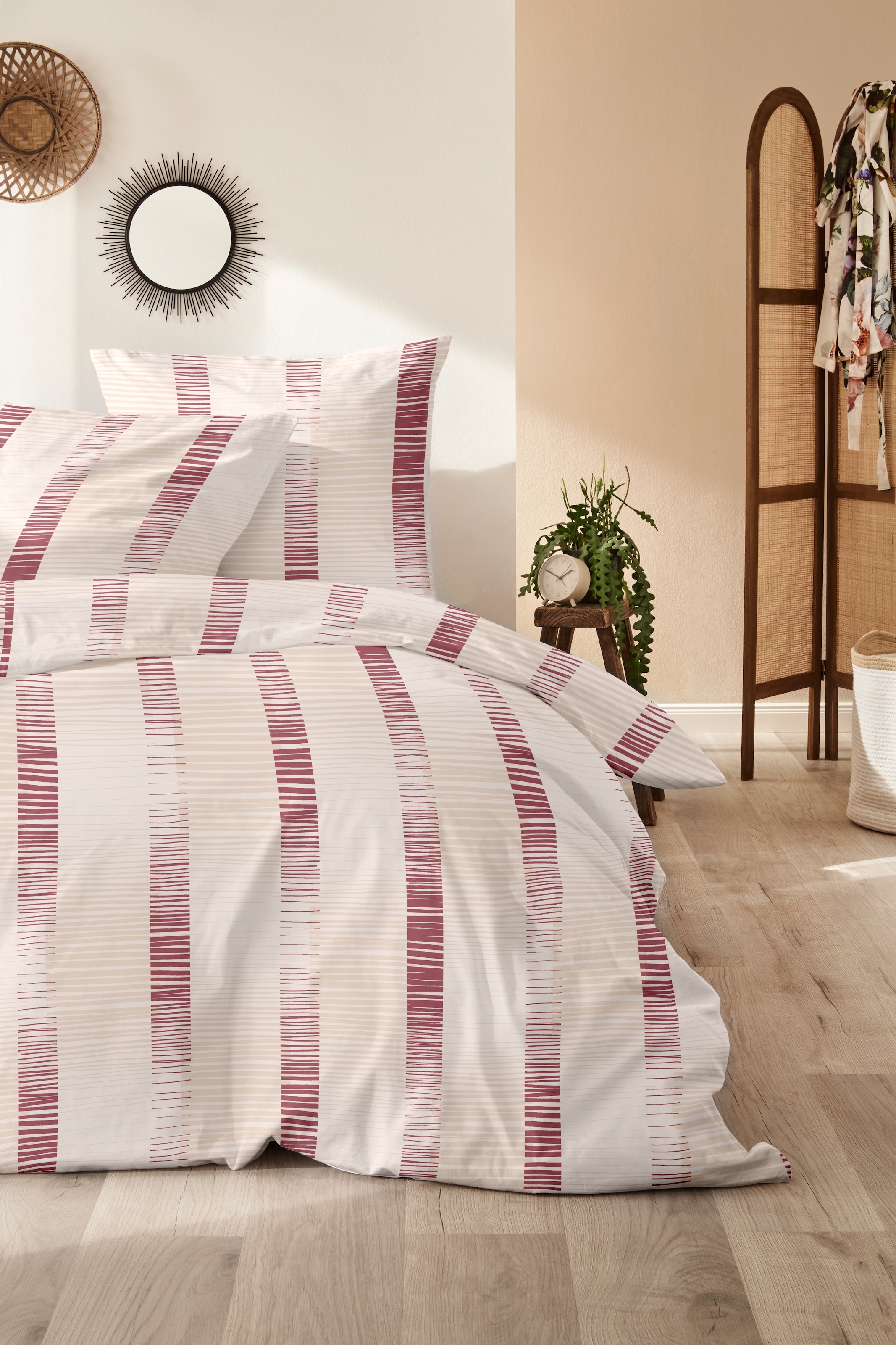 Primera Bettwäsche »Feinbiber-Bettwäsche Shadow« 2 Stk. tlg. mit stilvollen Streifen