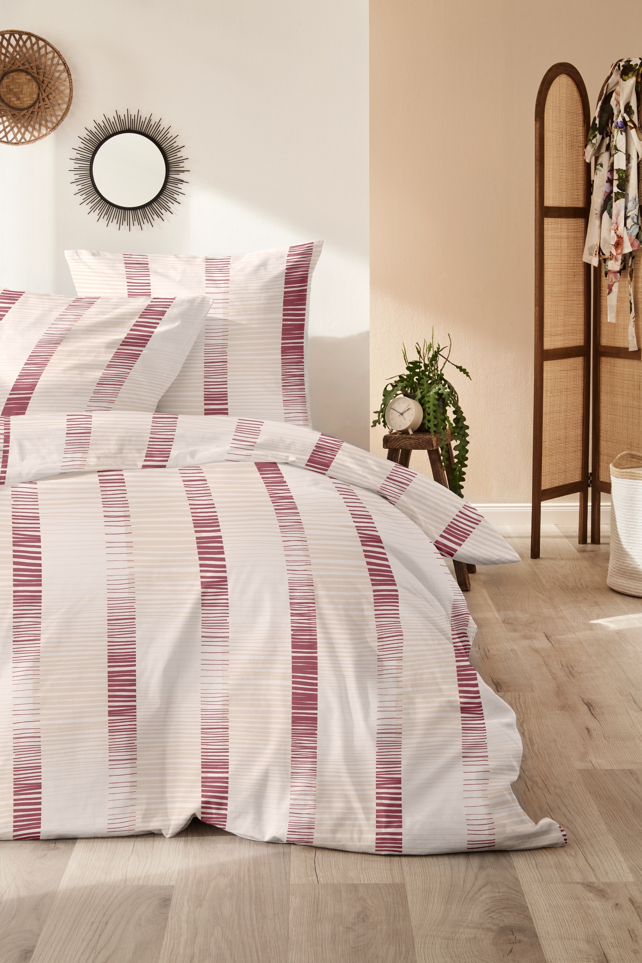 Primera Bettwäsche "Feinbiber-Bettwäsche Shadow" 2 Stk. mit stilvollen Stre günstig online kaufen