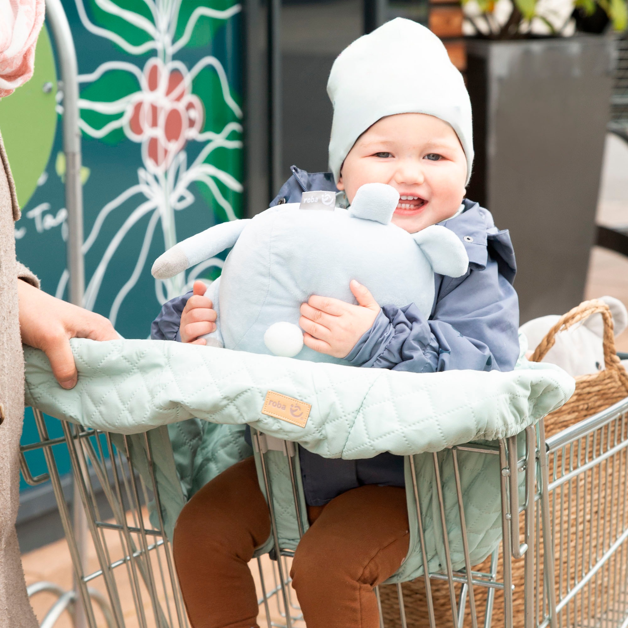 roba® Tragetuch »Style, anthrazit« Einkaufswagenschutz inkl. Tragerucksack