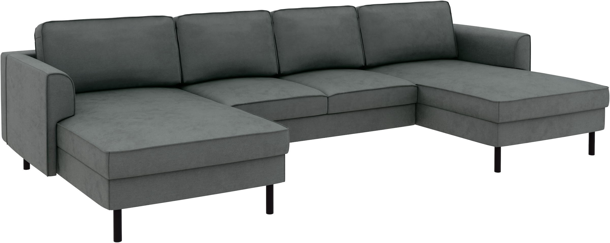 Home affaire Wohnlandschaft »Booster Couch wahlweise mit Schlaffunktion und Bettkasten-auch in Cord«, Sofa in U-Form, Breite 305 cm