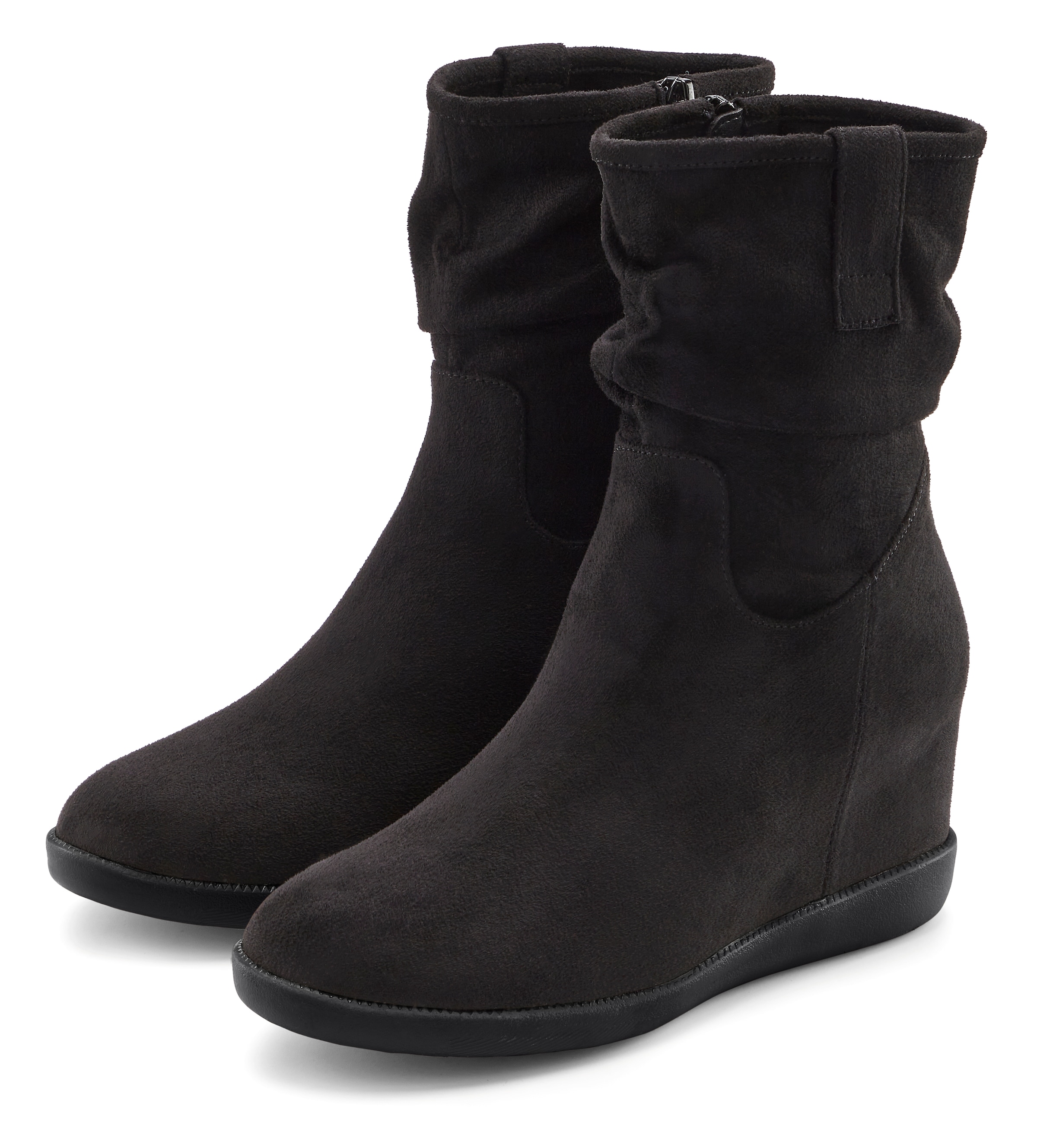 LASCANA Stiefelette "Stiefel," runder Zehenbereich, innenliegender Keilabsa günstig online kaufen