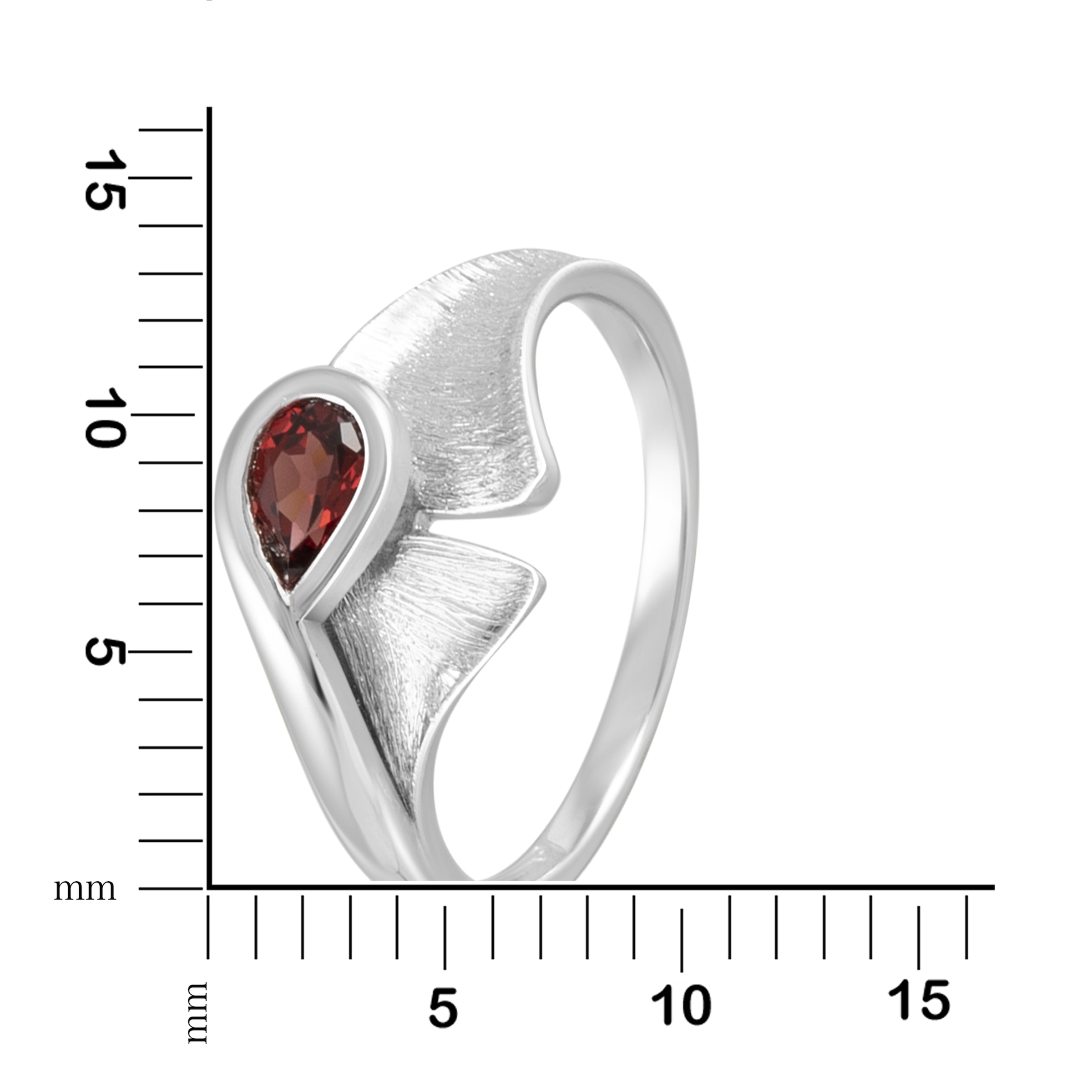 Sterling Granat« Fingerring »925-/ Vivance rhodiniert Silber