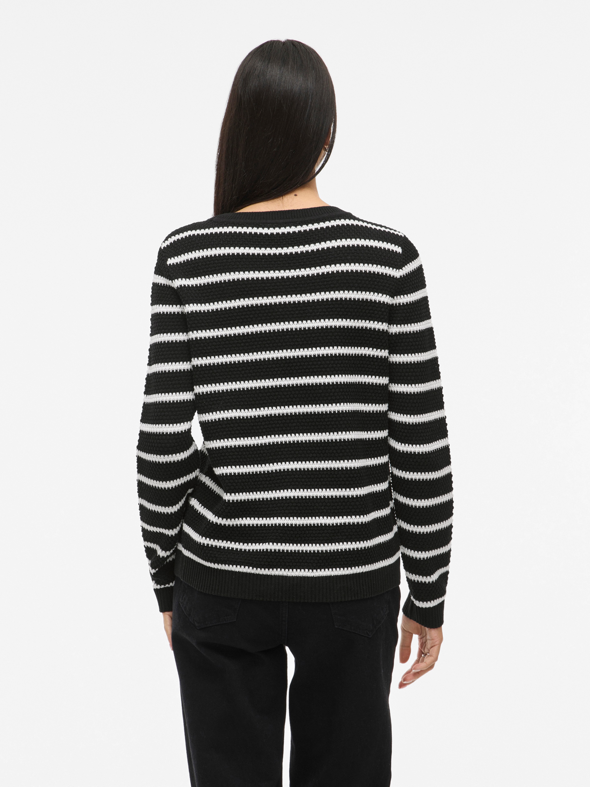 Vila Rundhalspullover "VIDALO O-NECK L/S STRIPE KNIT TOP- NOOS" günstig online kaufen
