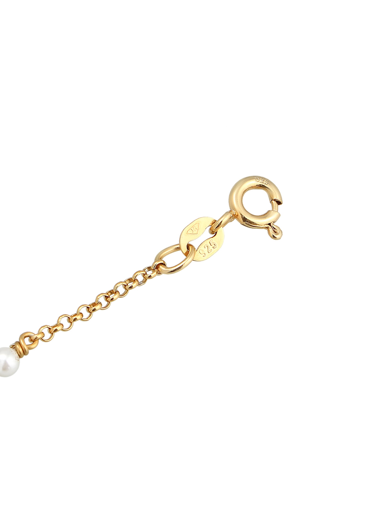 Elli Schmuckset »Armband Hand Chain Handkette Muschelkernperlen 925 Sterling Silber« ()