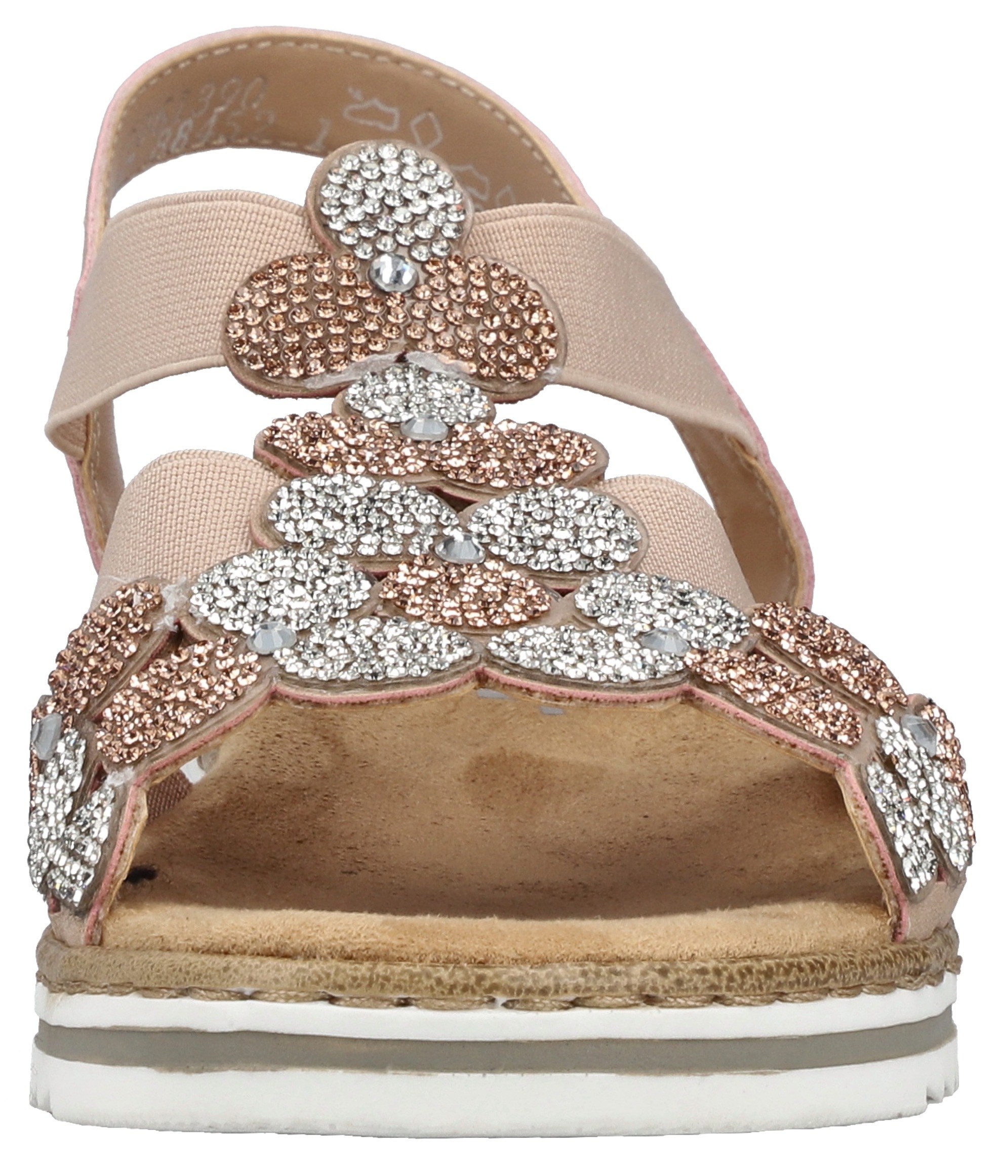 Rieker Sandale  Schlupfschuh, Sommerschuh, Urlaubsschuh mit Glitzersteine