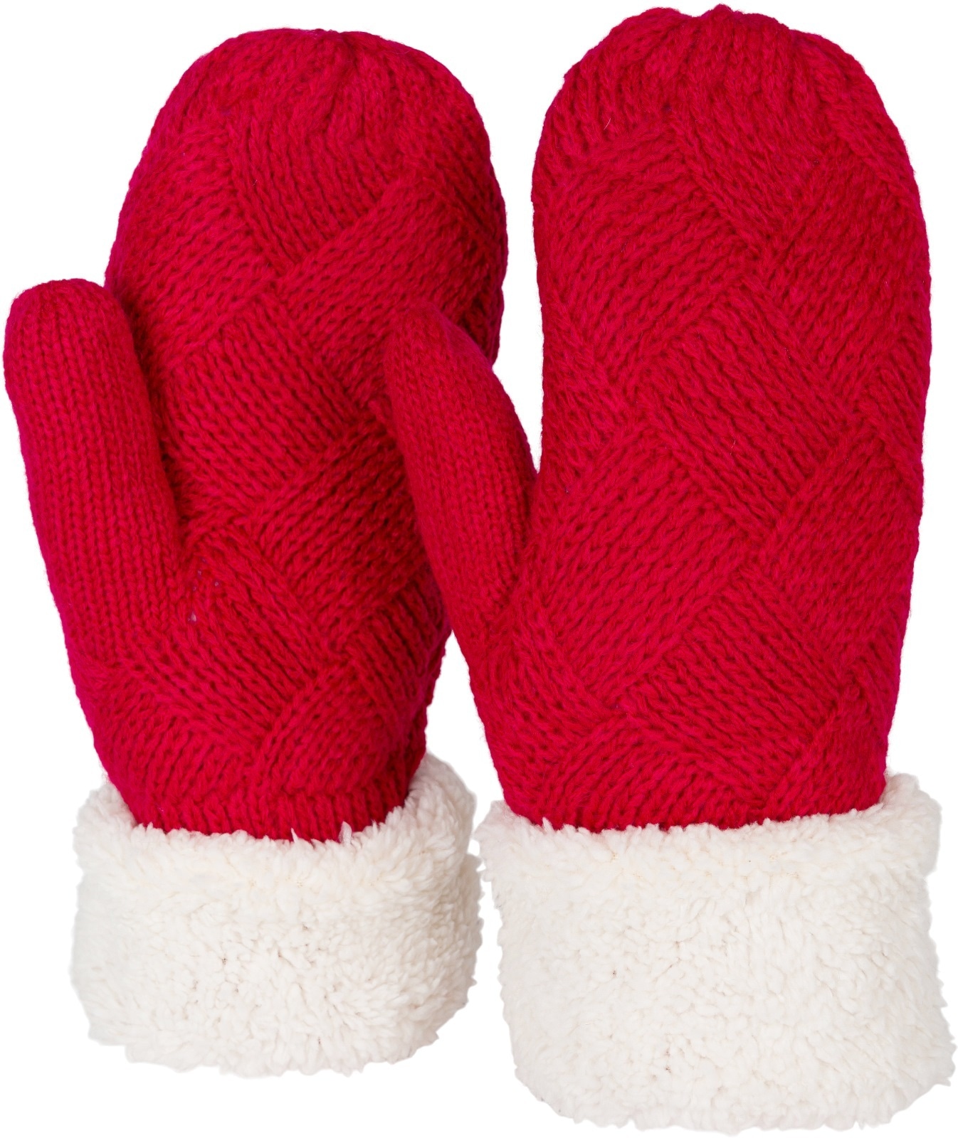 styleBREAKER Fäustlinge "Strickhandschuhe Fäustlinge mit Rauten Muster und Fleece" 1 Stk.
