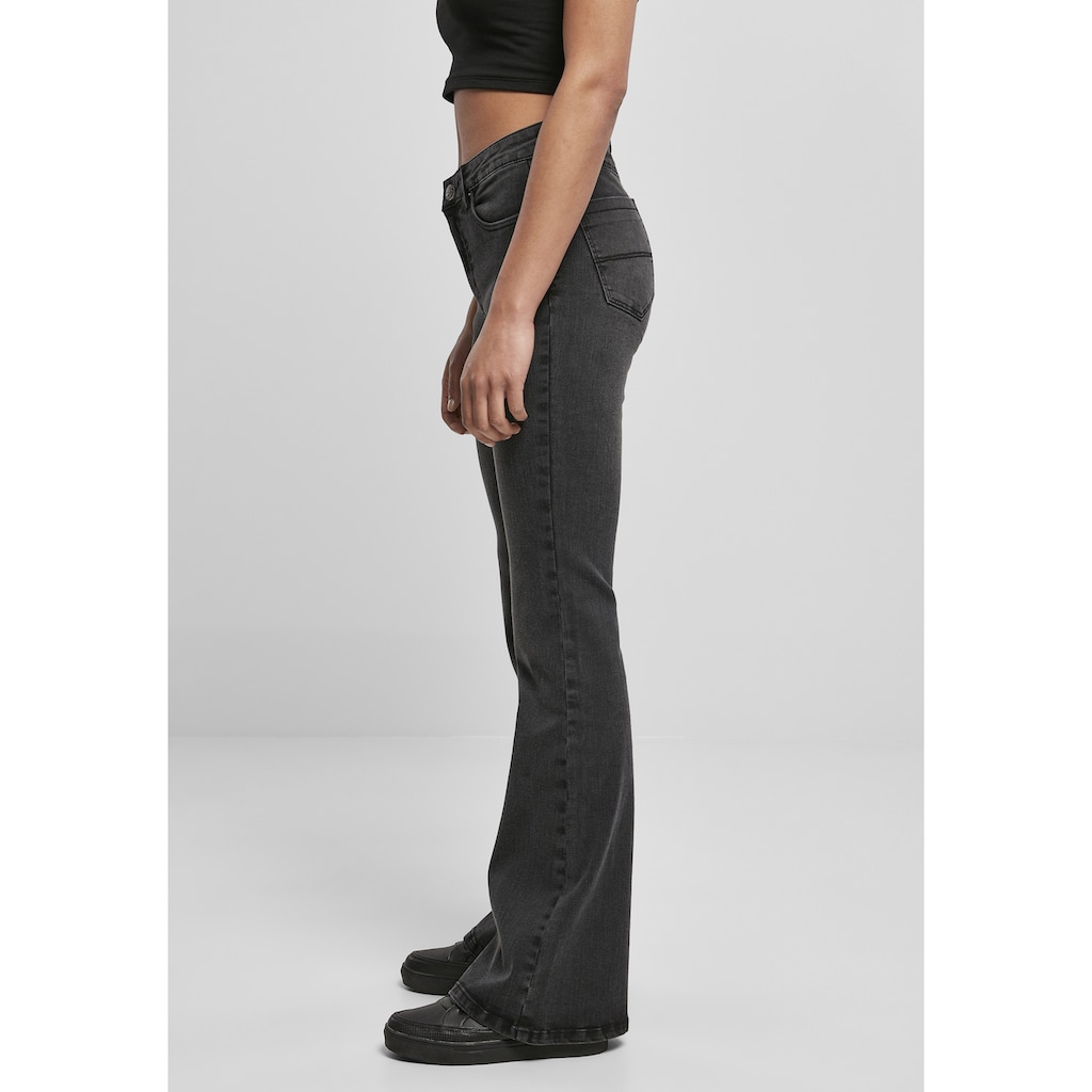 URBAN CLASSICS Bequeme Jeans »Urban Classics Damen Ladies High Waist Flared Denim Pants«, (1 tlg.)