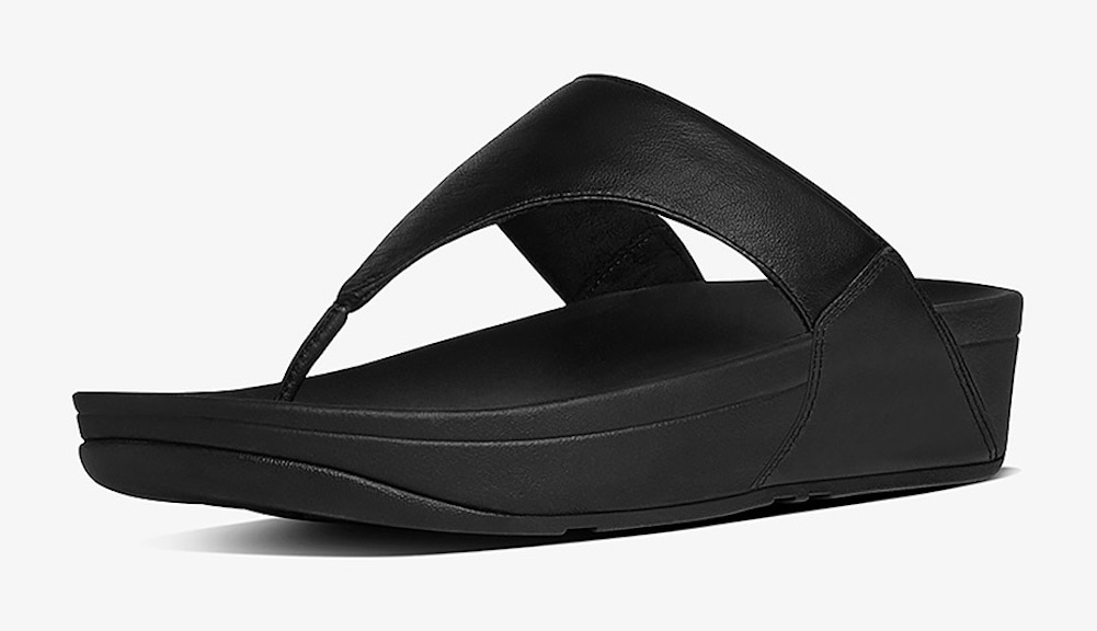 Fitflop Dianette »LULU LEATHER TOEPOST«, Pool Slides, Pantolette, Badeschuh mit Keilabsatz