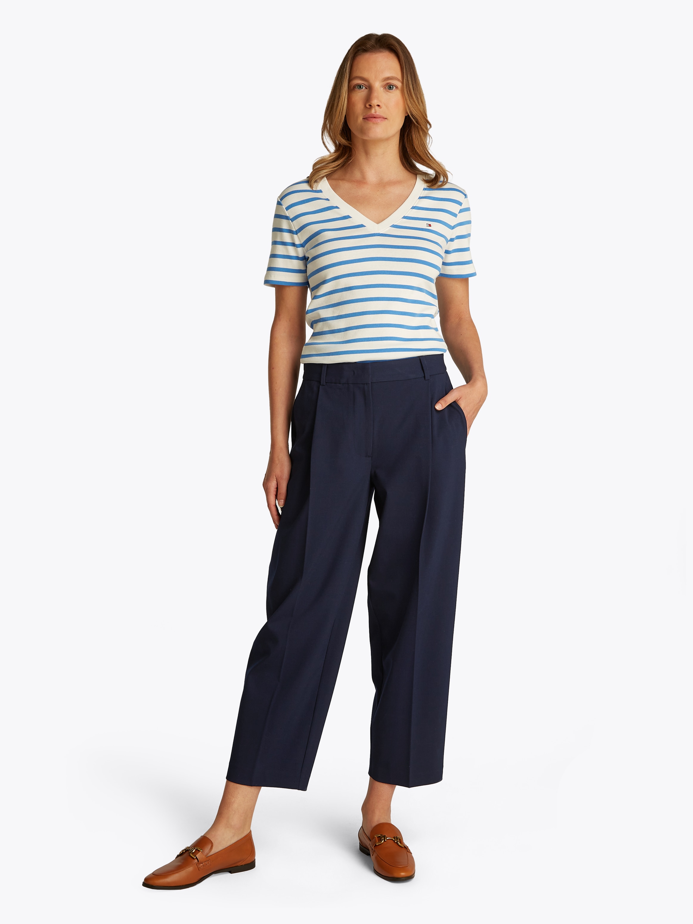 Tommy Hilfiger Webhose »Low Normal Waist Bi-Stretch«, Gürtelschlaufe, elastisch, pflegeleicht bügelfrei, Business casual