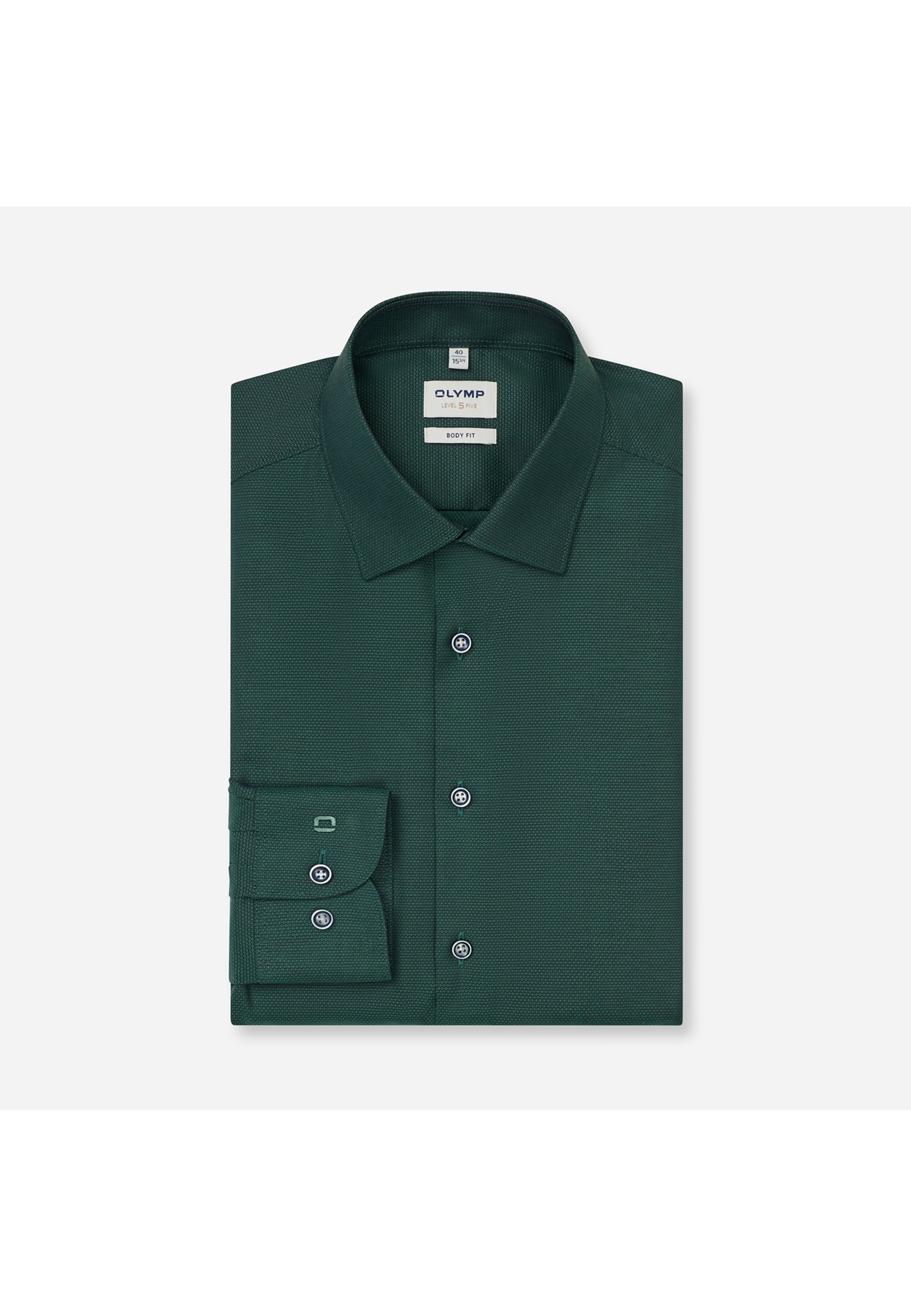 OLYMP Level Five Body Fit Shirt Green 44 8
