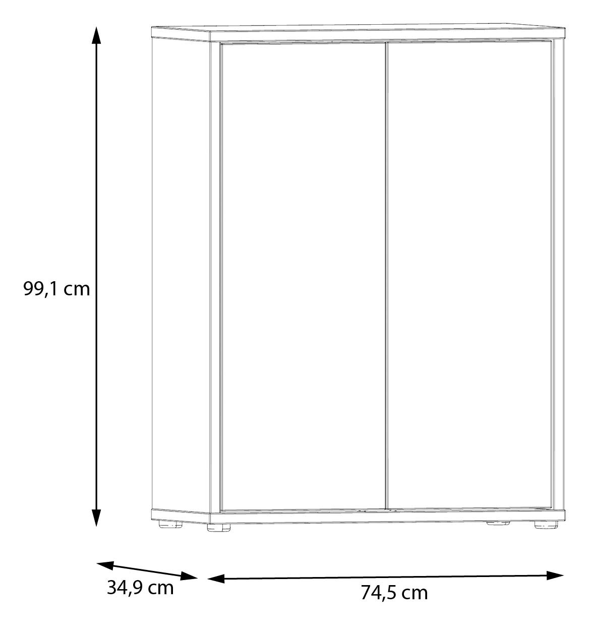 FORTE Schuhschrank »Alice Springs«, (B/H/T 74,5/99,1/34,9 cm), Stauraumschrank, Mehrzweckschrank, grifflose Front, Push to open