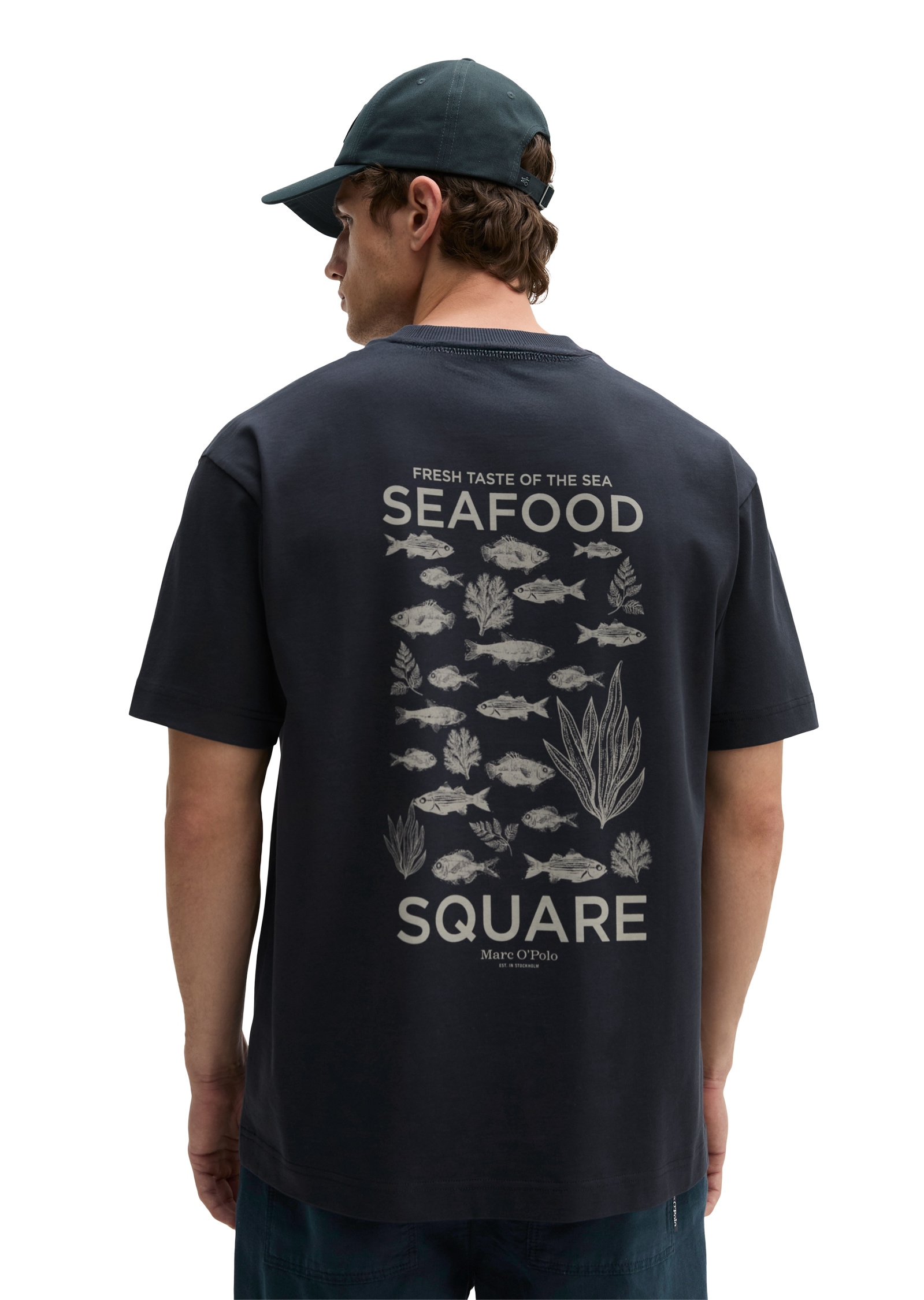 Marc O'Polo T-Shirt »mit Seafood-Rückenprint«