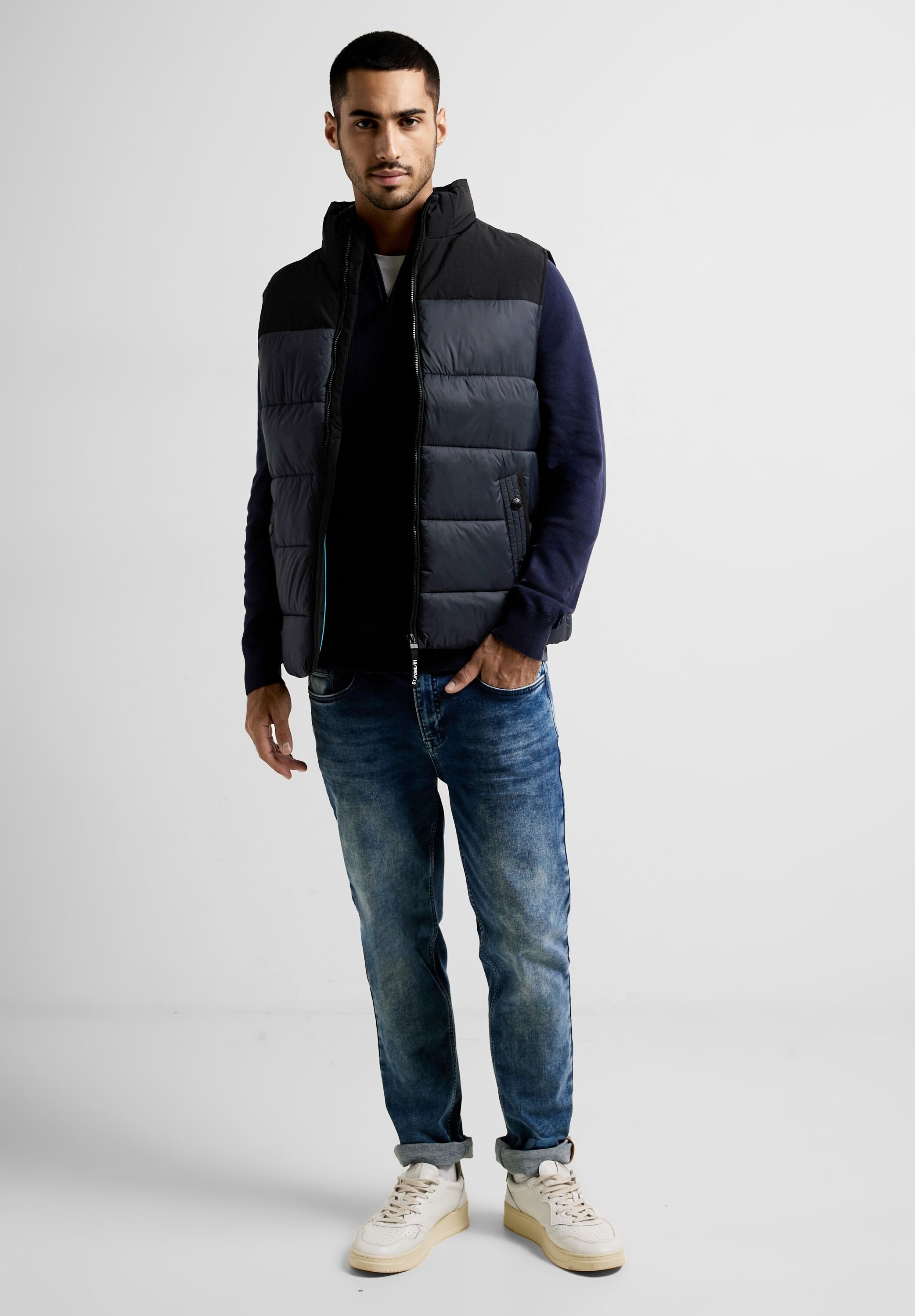 STREET ONE MEN Steppweste, aus softem Materialmix
