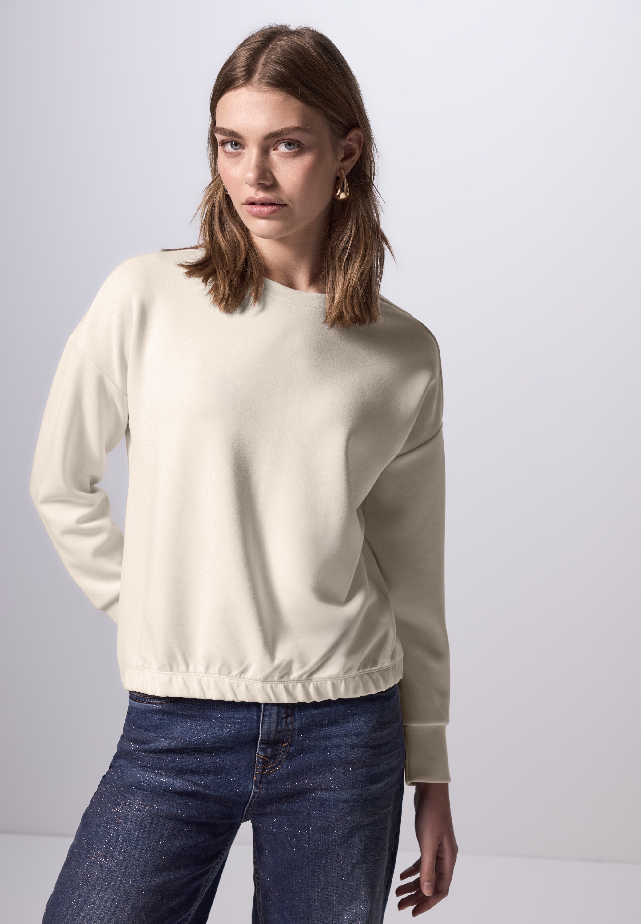 STREET ONE STUDIO Langarmshirt, mit Elastikbund