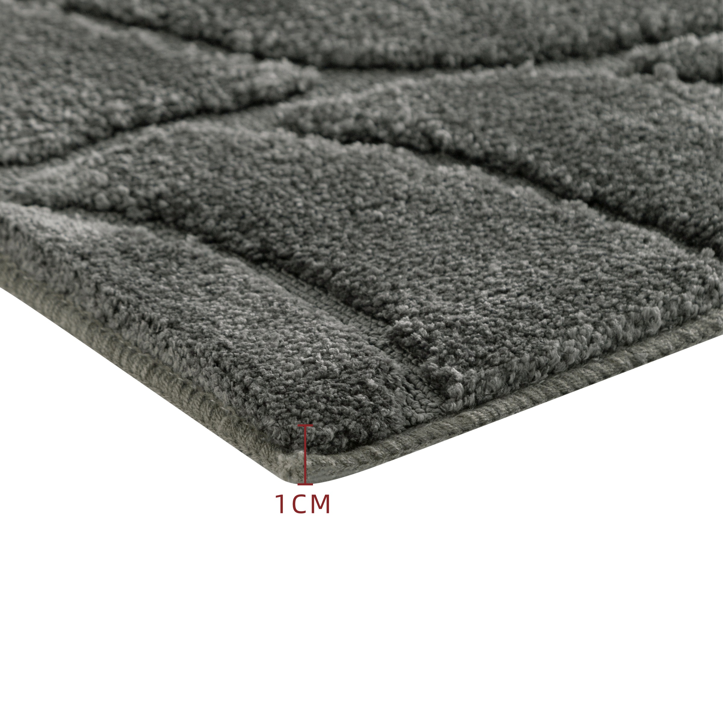 my home Badematte »Epense, Badvorleger, Badezimmer Teppich, Duschvorleger«, fußbodenheizungsgeeignet-schnell trocknend, Badteppich, Uni Farben, Blätter, Hoch-Tief Effekt