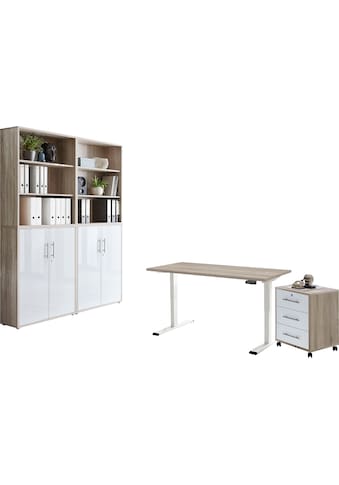 Büromöbel-Set »Tabor«, (Set, 6 St.), mit elektrisch höhenverstellbarem Schreibtisch